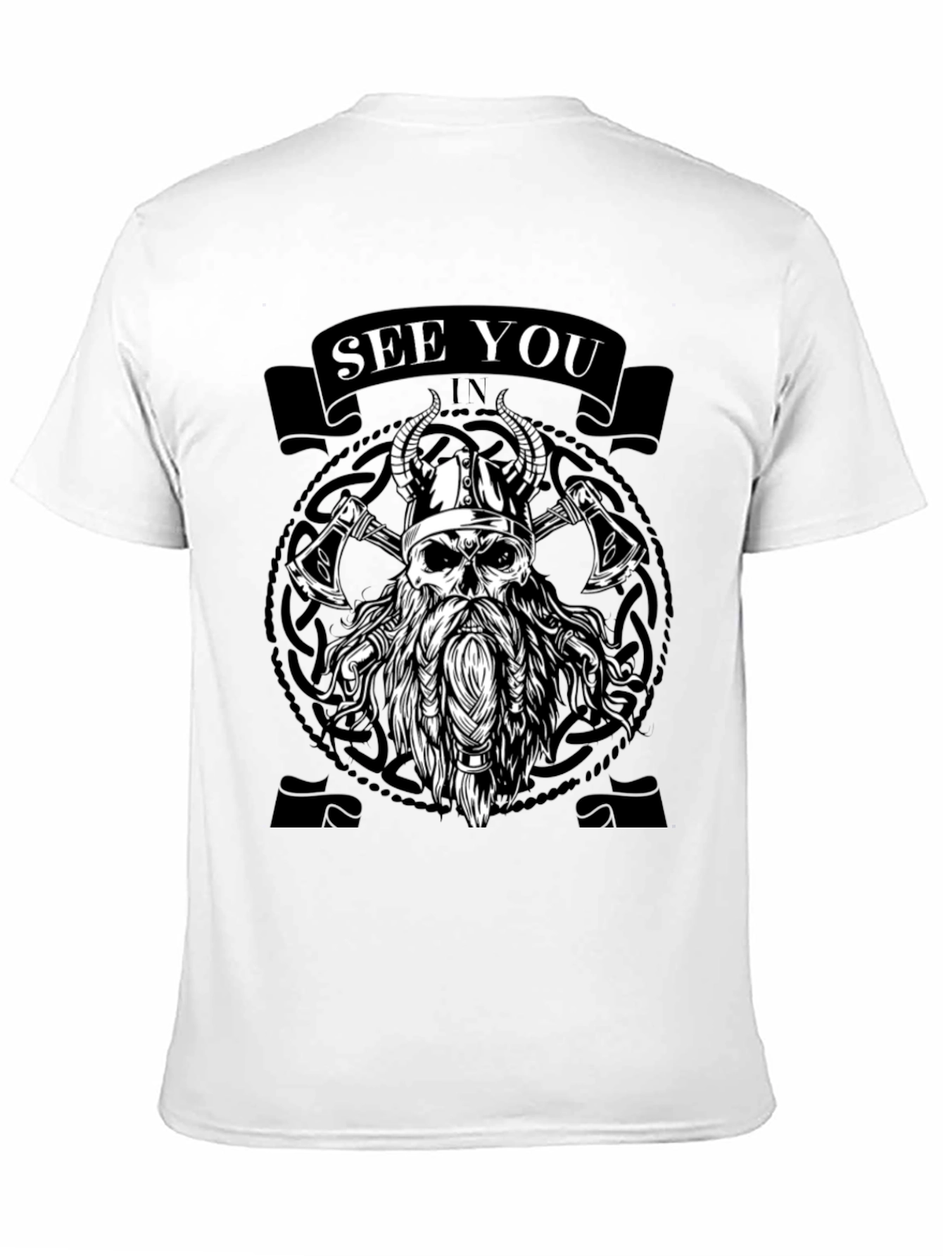 Viking Skull Graphic Tee - See You In Valhalla