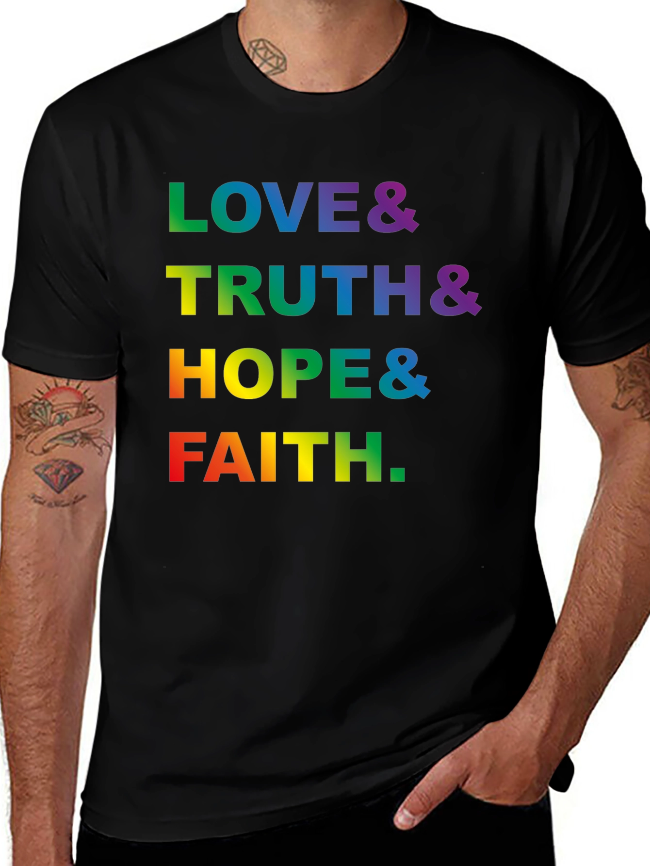 Love Truth Hope Faith LGBTQ Pride Graphic T-Shirt