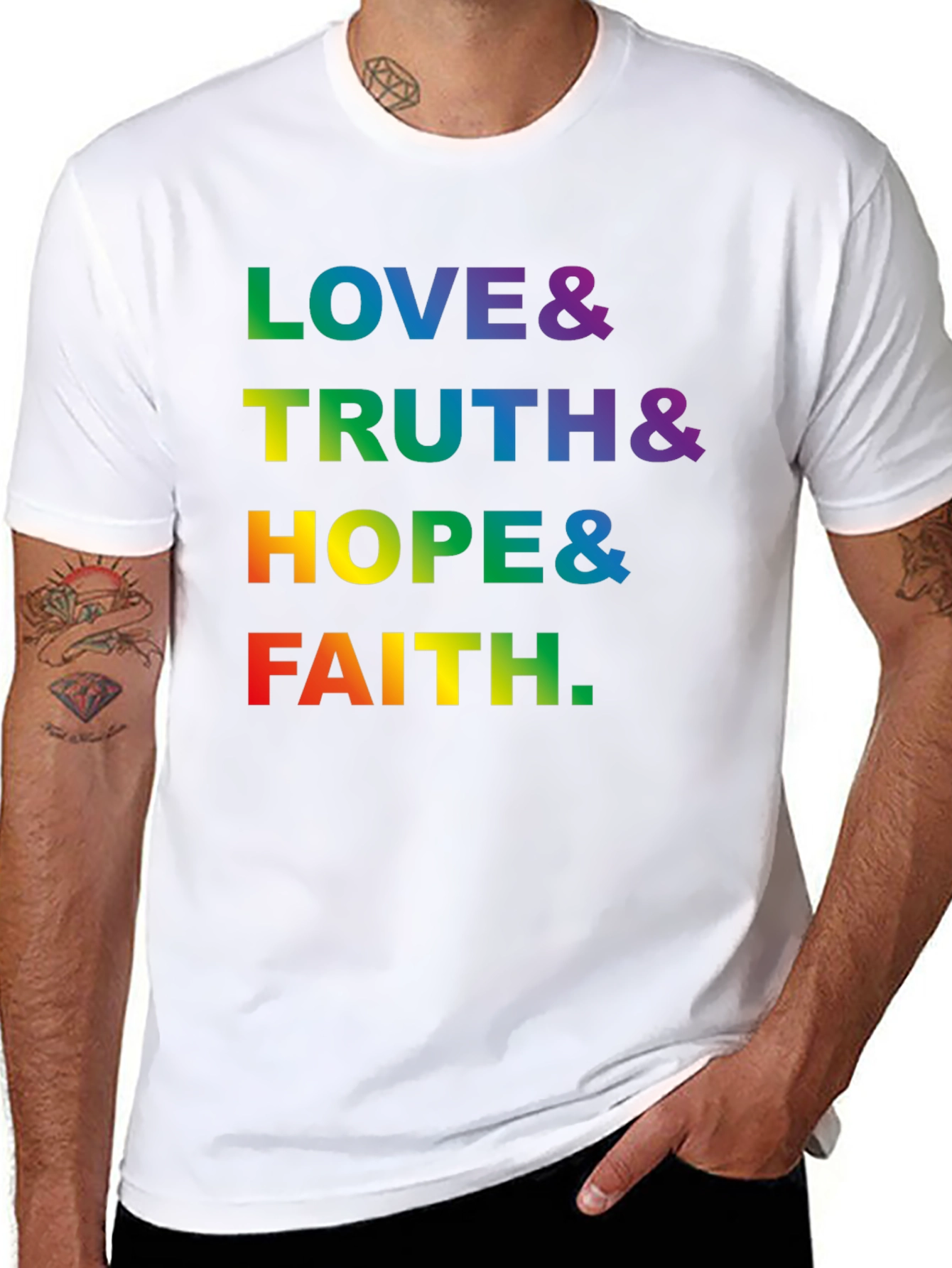 Love Truth Hope Faith LGBTQ Pride Graphic T-Shirt
