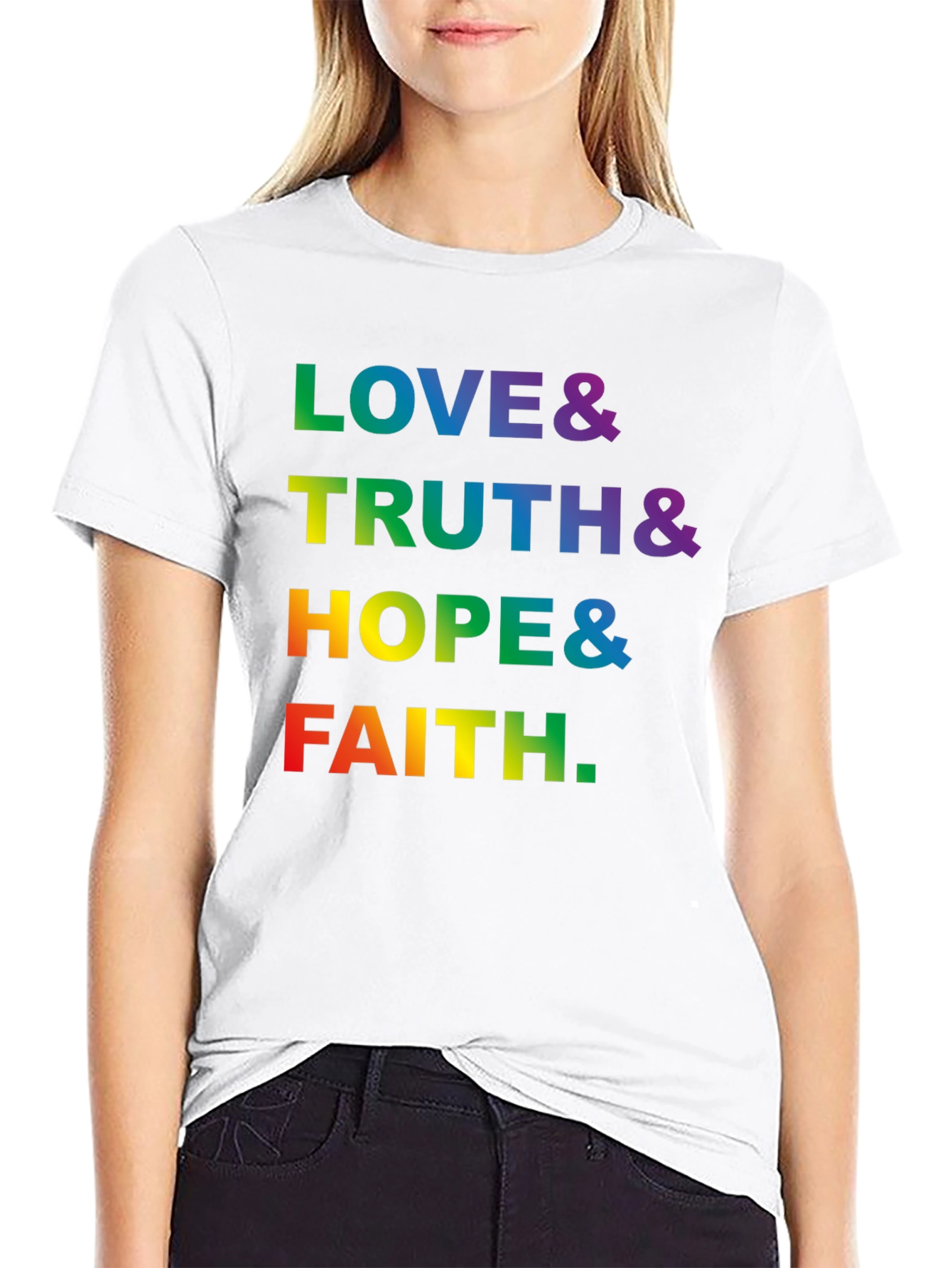 Love Truth Hope Faith LGBTQ Pride Graphic T-Shirt