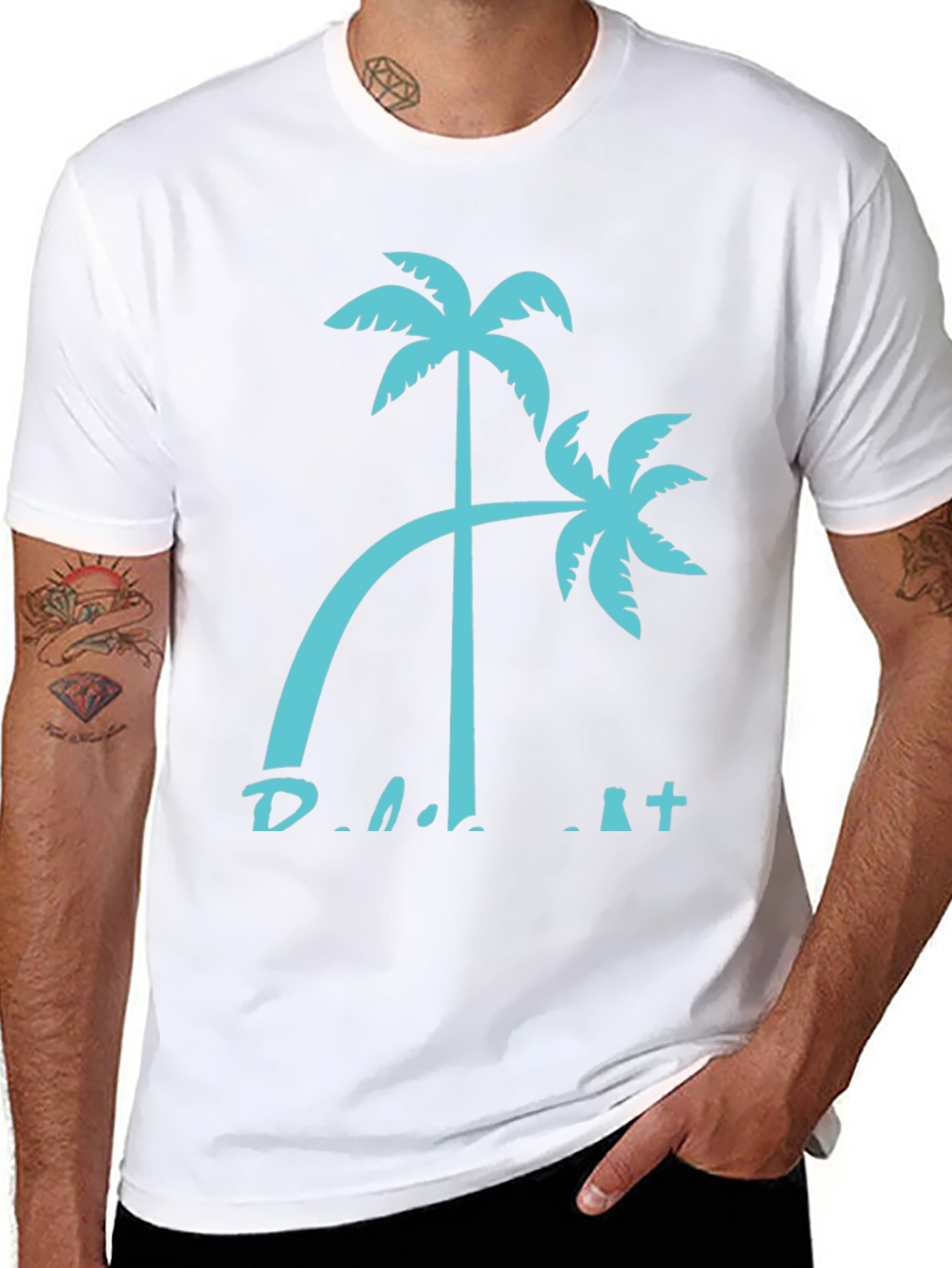 Palm Tree Graphic Black T-Shirt
