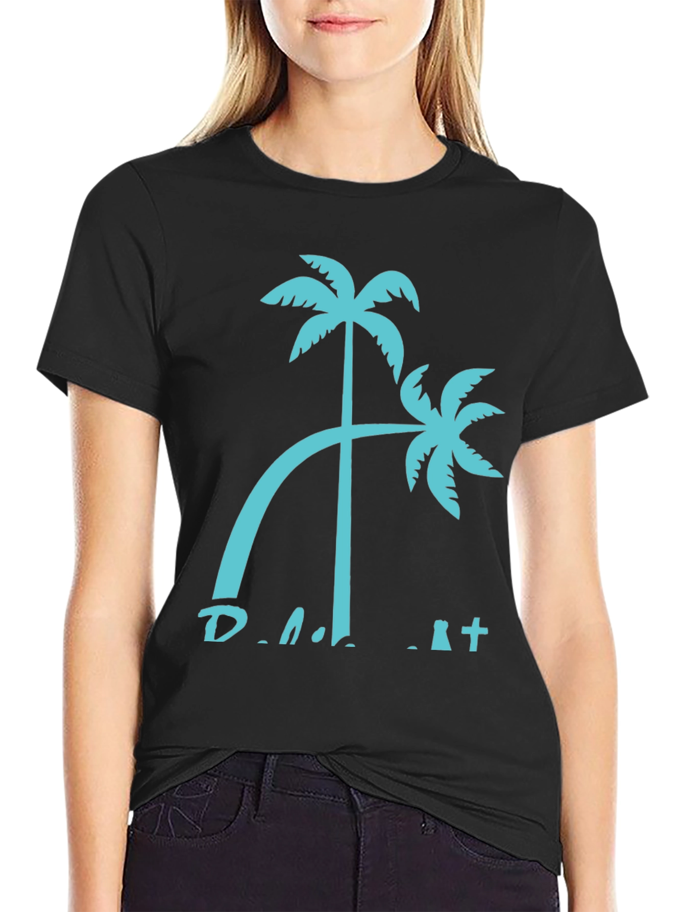 Palm Tree Graphic Black T-Shirt