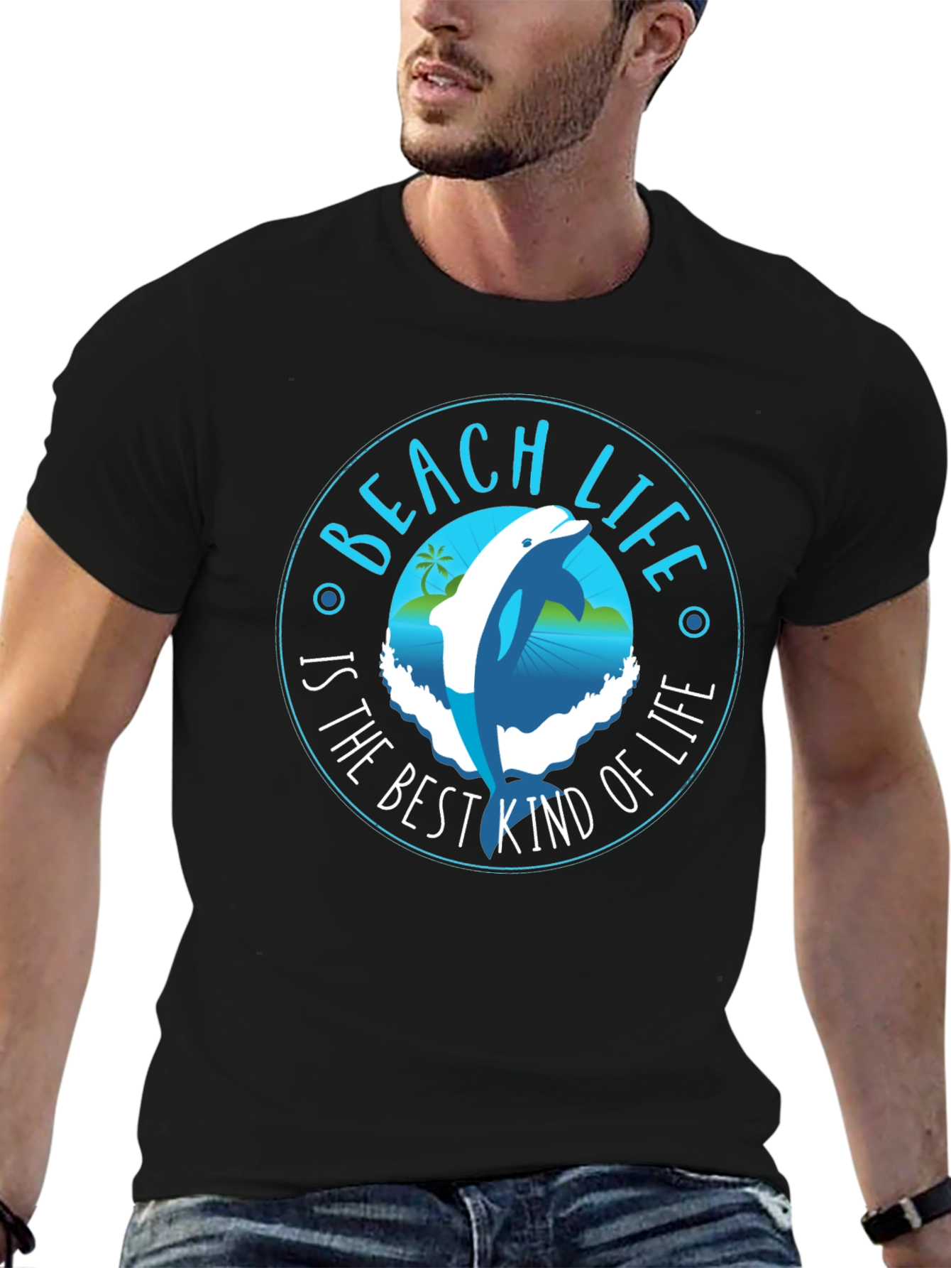 Beach Life Dolphin Graphic T-Shirt