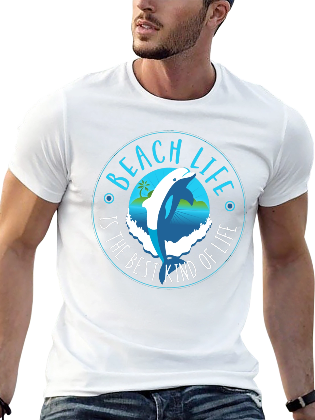 Beach Life Dolphin Graphic T-Shirt
