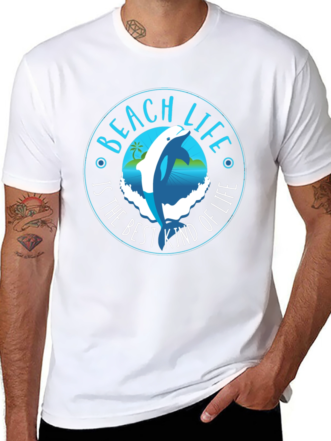 Beach Life Dolphin Graphic T-Shirt