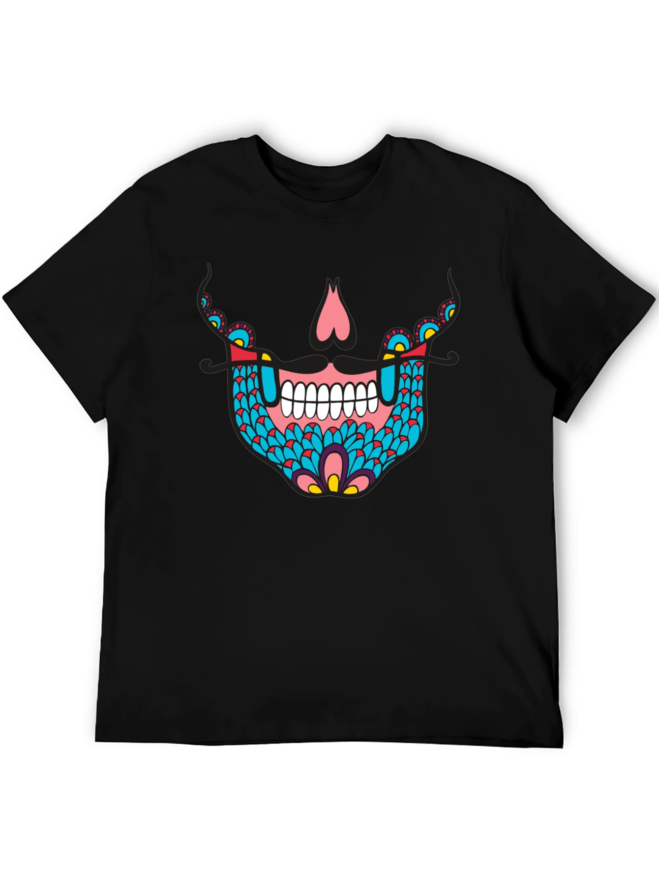 Sugar Skull Graphic Tee - Black Cotton