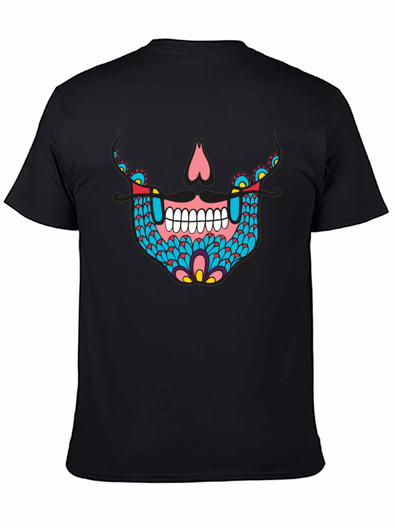 Sugar Skull Graphic Tee - Black Cotton
