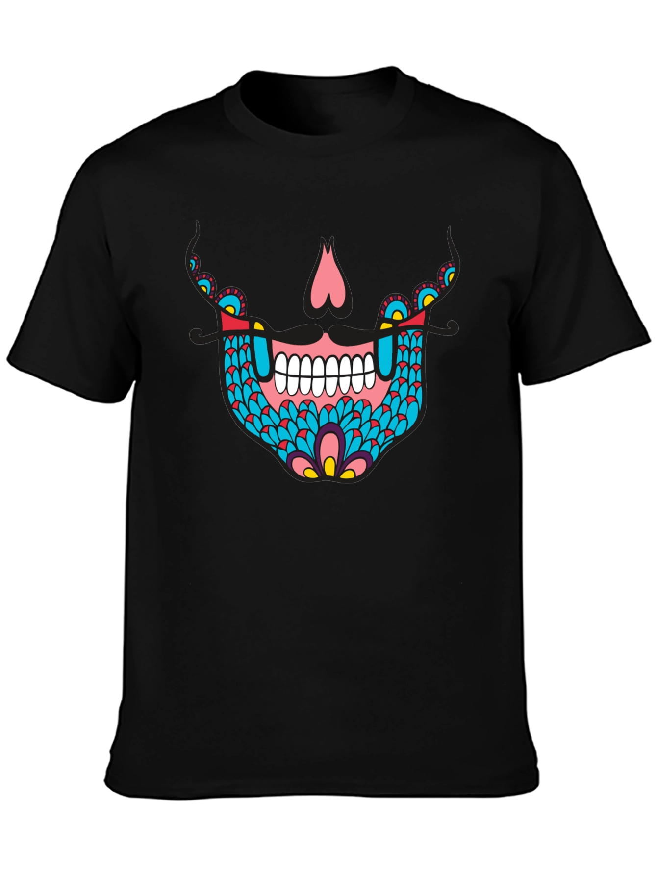 Sugar Skull Graphic Tee - Black Cotton