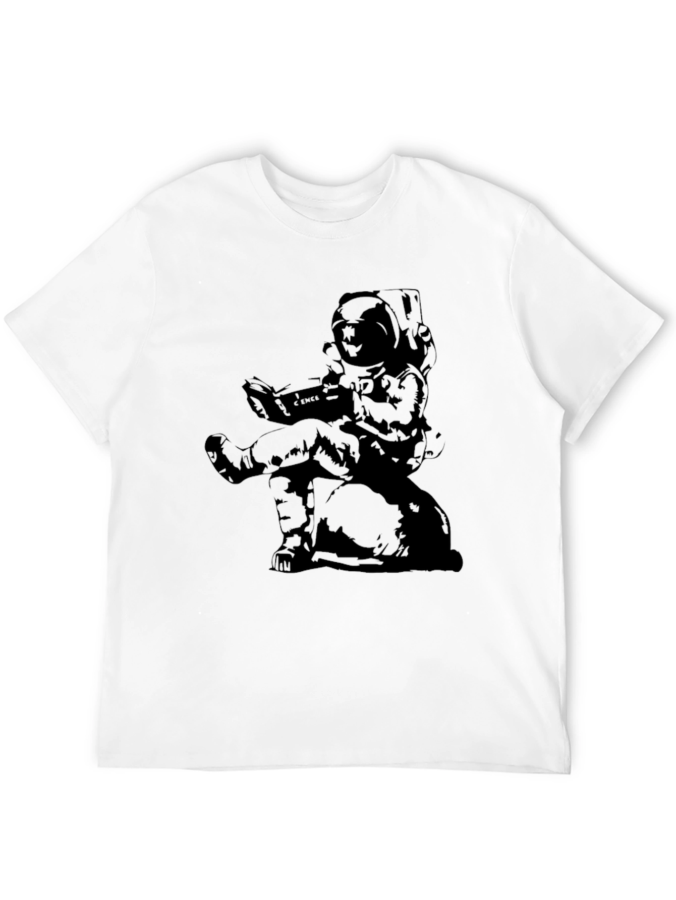 Astronaut Reading Black T-Shirt
