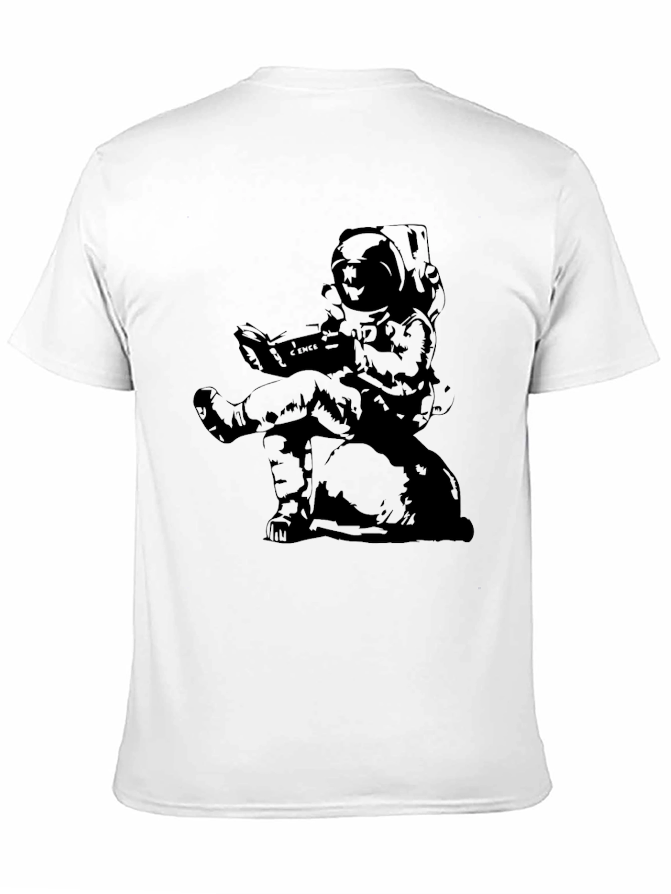 Astronaut Reading Black T-Shirt