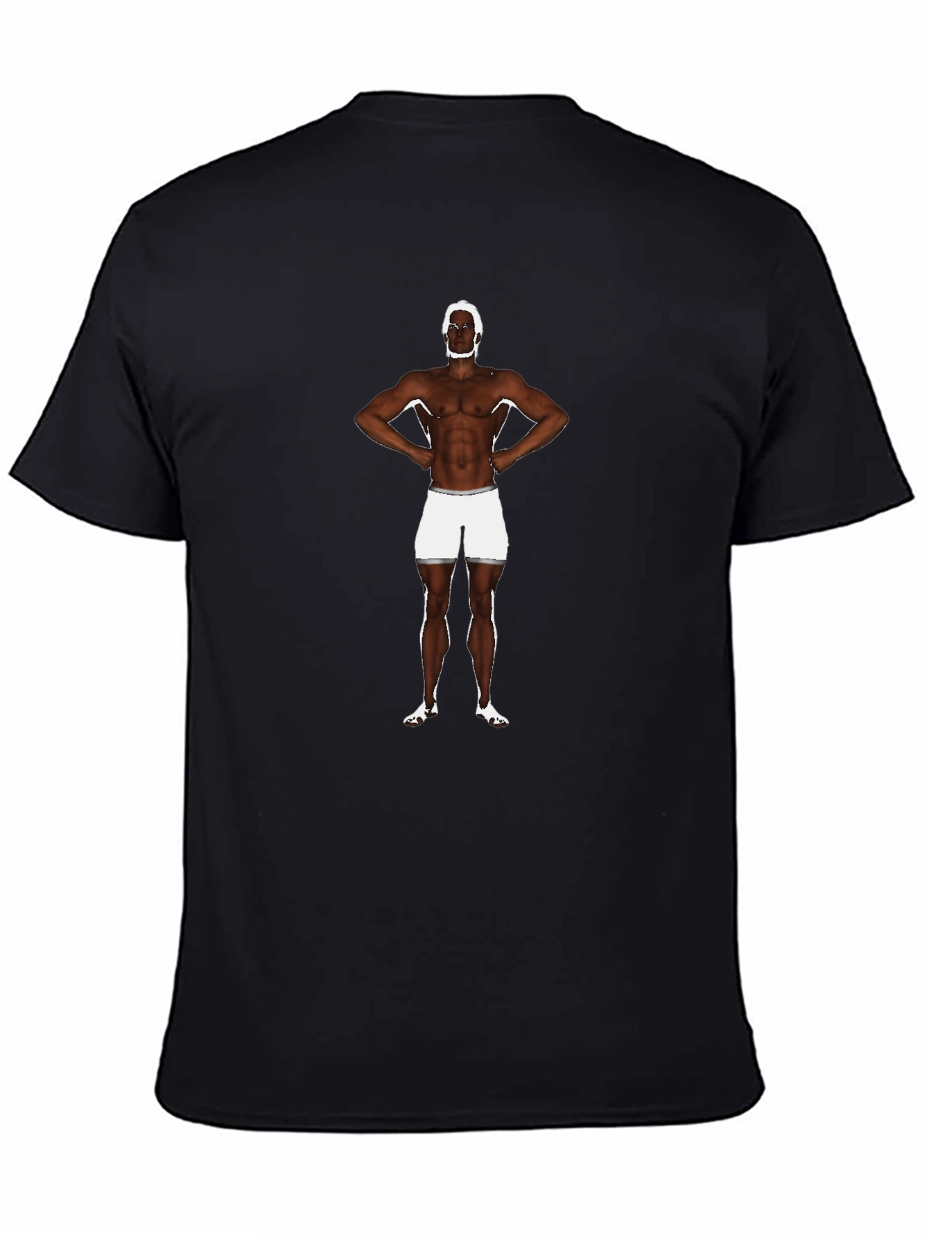 Mens Black Graphic T-Shirt with Boxer Print