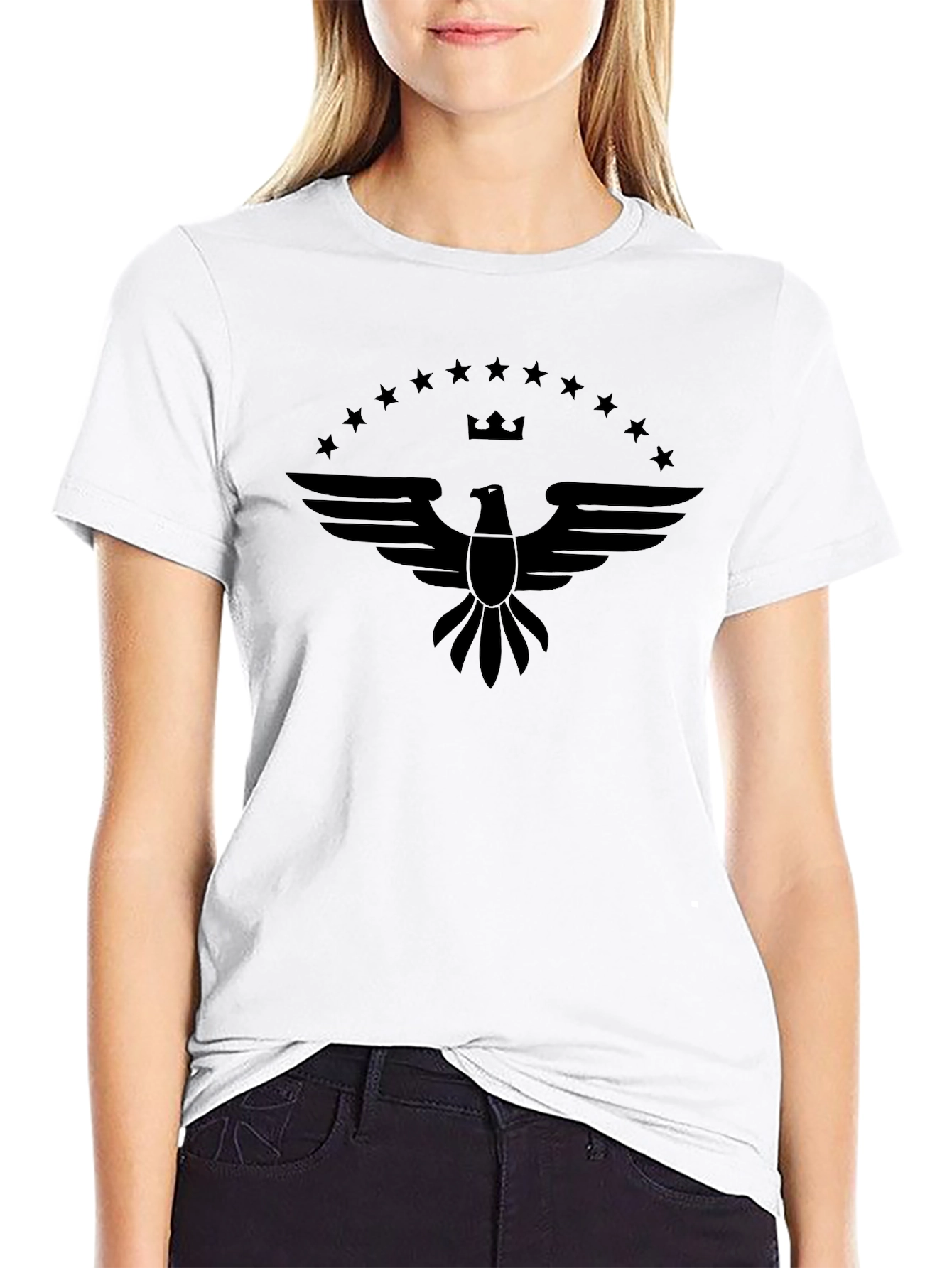 Eagle Crest Graphic Tee - Black Cotton Blend