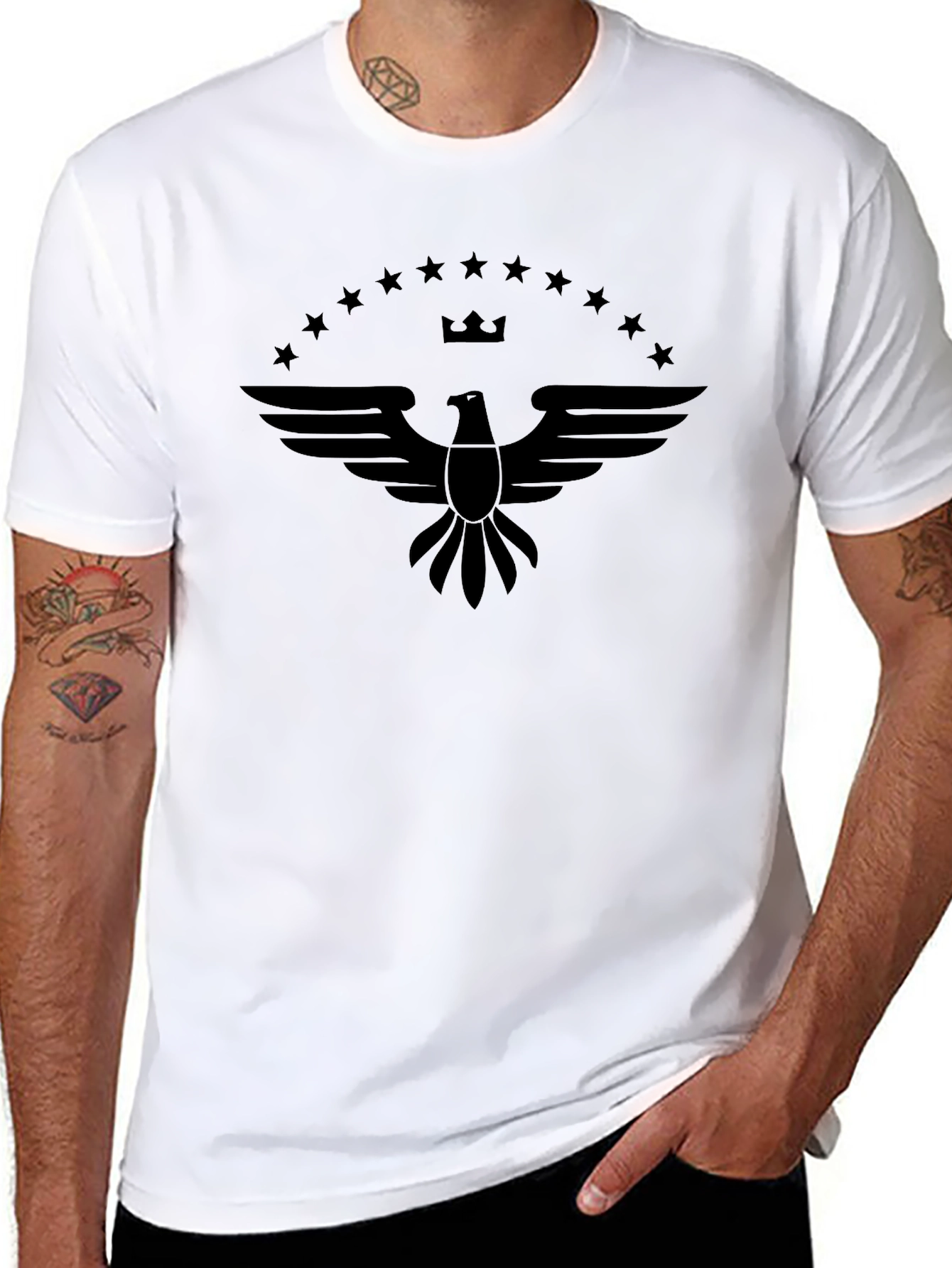 Eagle Crest Graphic Tee - Black Cotton Blend