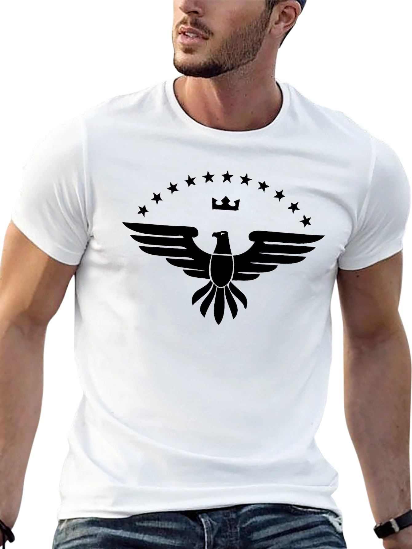 Eagle Crest Graphic Tee - Black Cotton Blend