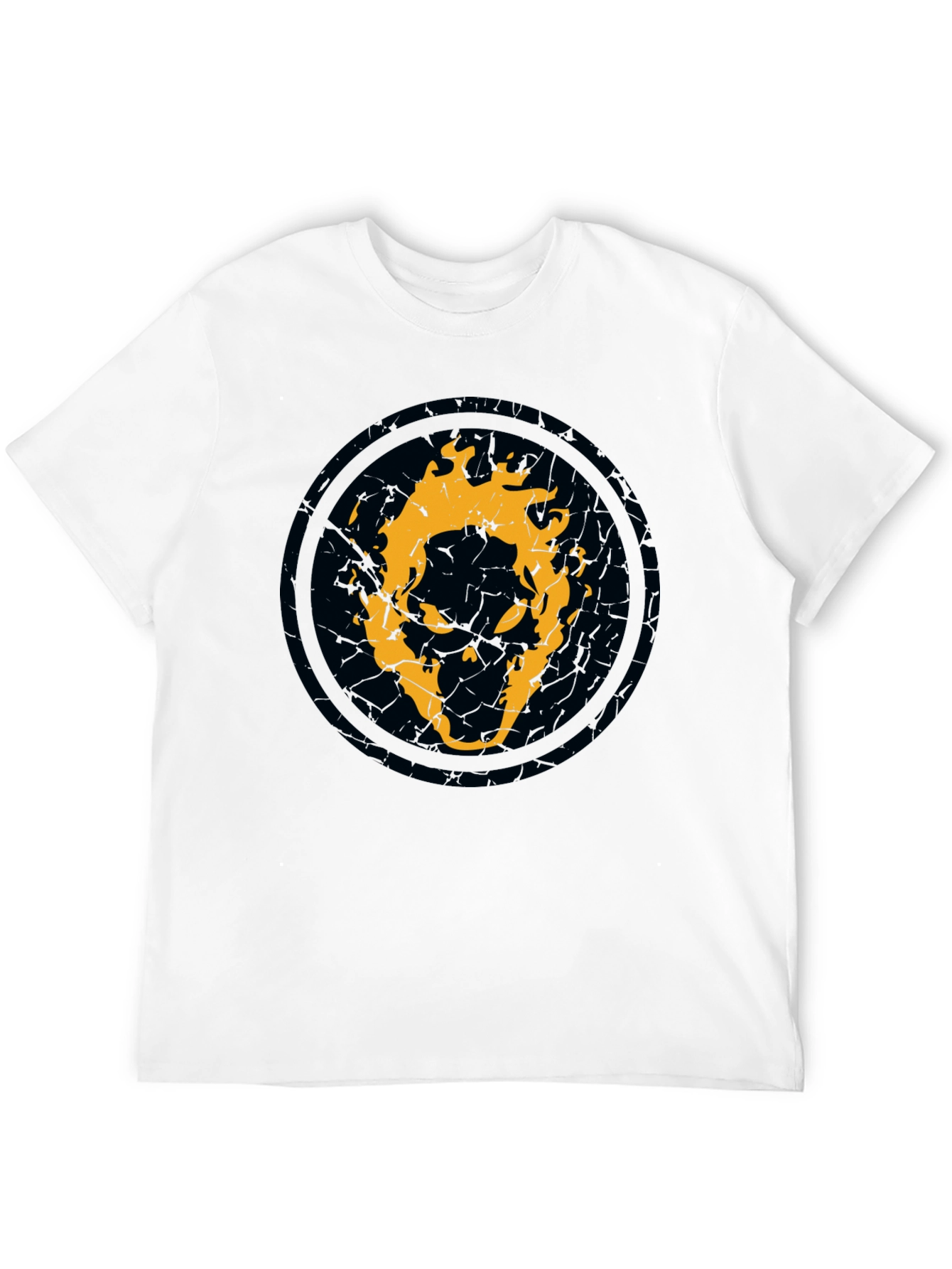 Fiery Skull Graphic Black T-Shirt