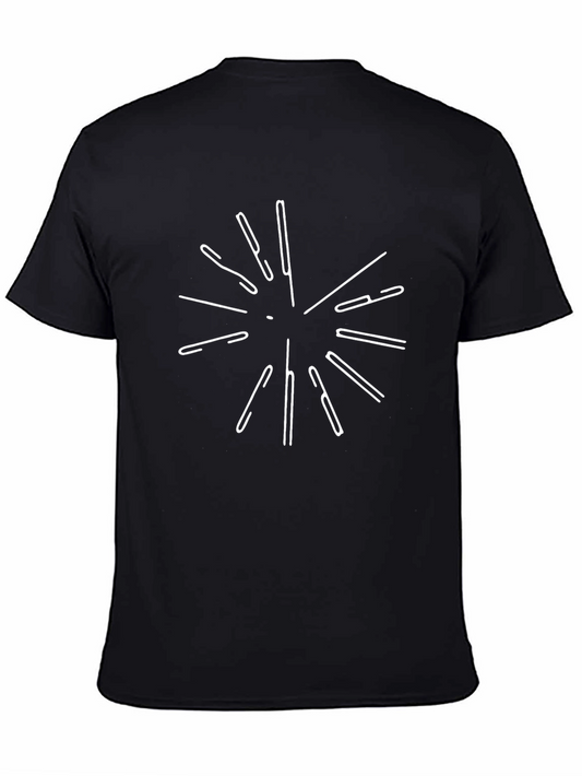 Abstract Burst Graphic Black Tee