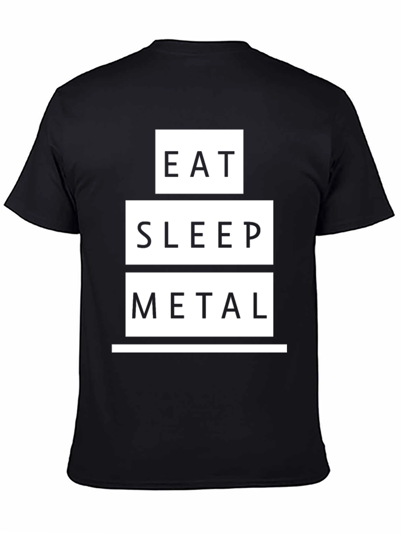 Eat Sleep Metal Graphic Tee - Black Cotton T-Shirt