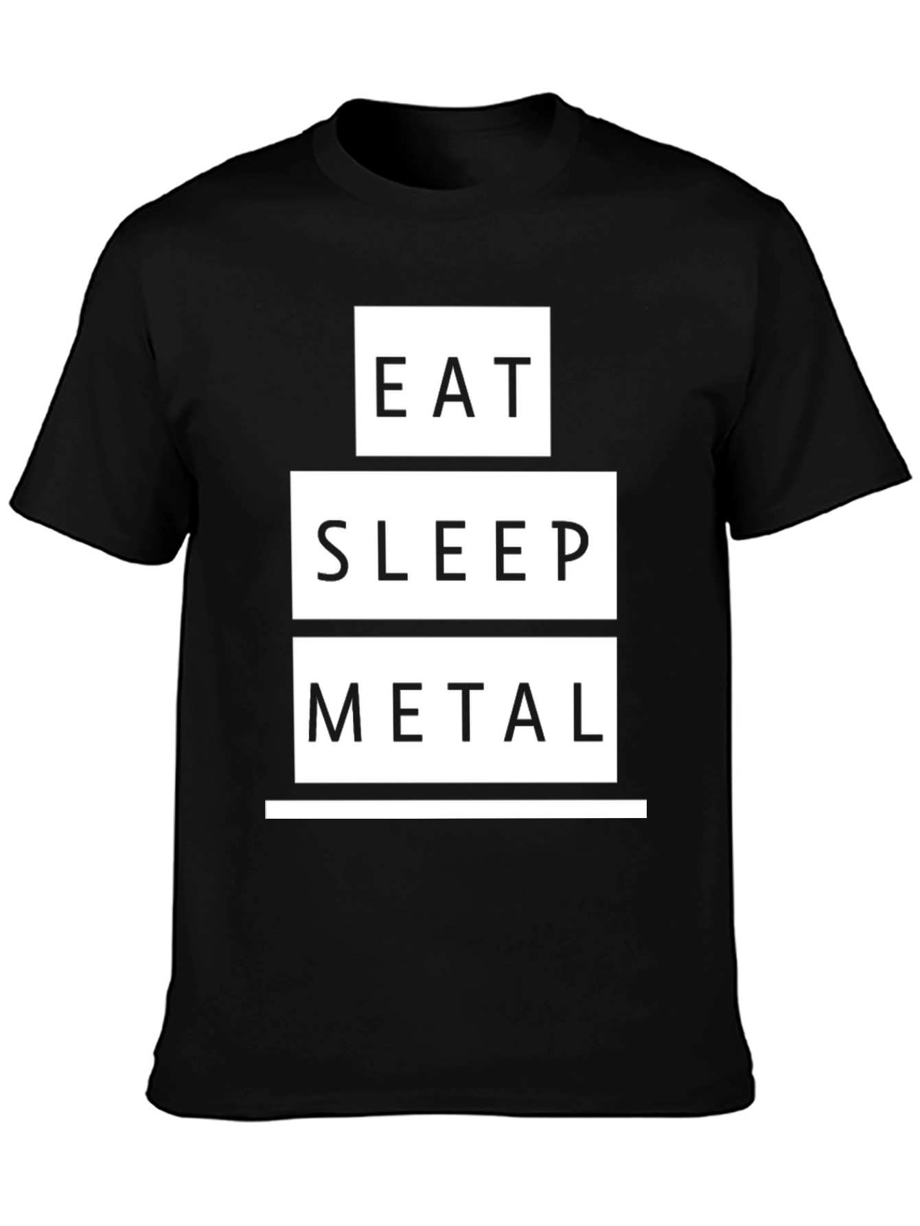 Eat Sleep Metal Graphic Tee - Black Cotton T-Shirt