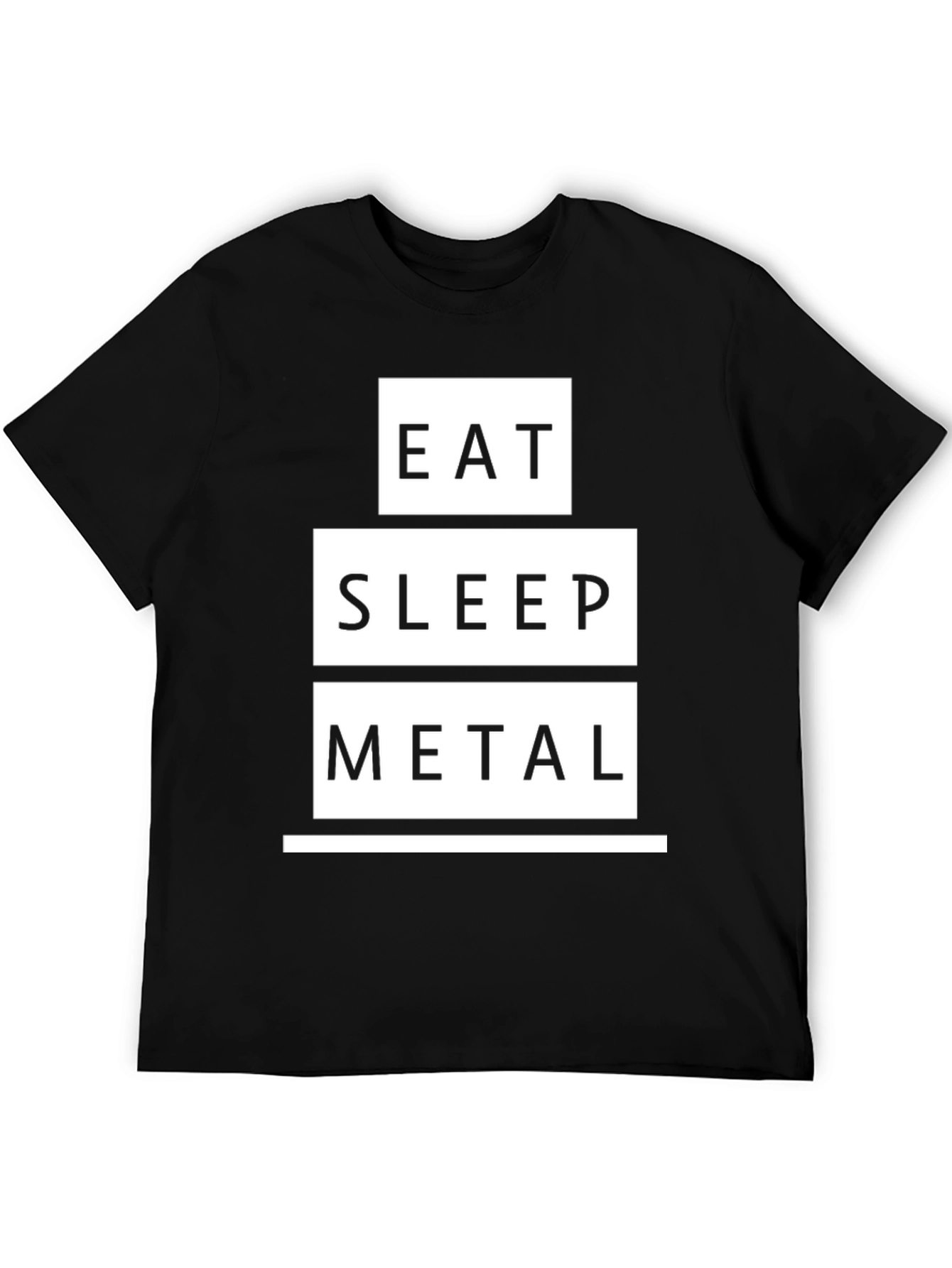 Eat Sleep Metal Graphic Tee - Black Cotton T-Shirt