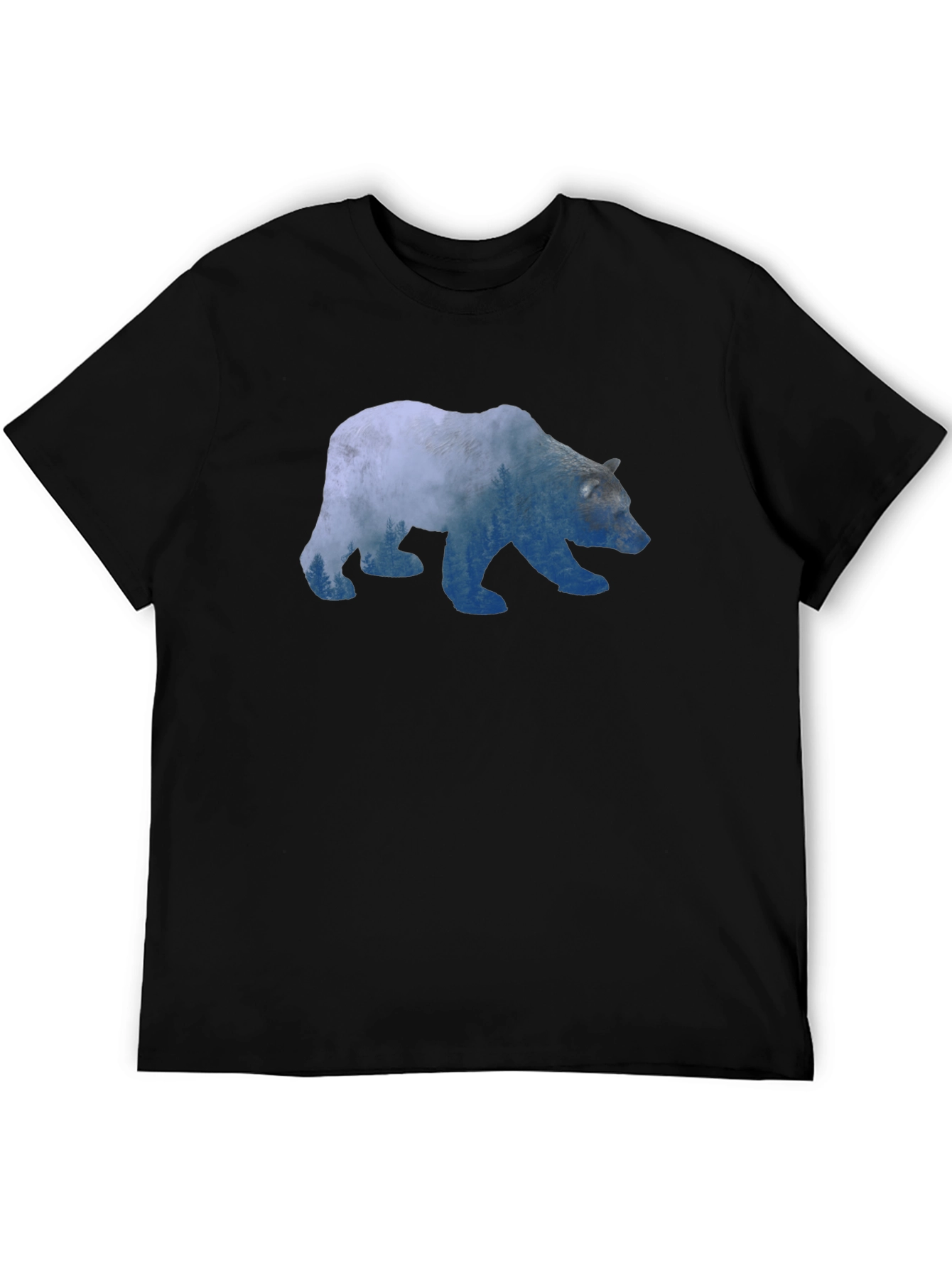 Bear Silhouette Graphic Print T-Shirt