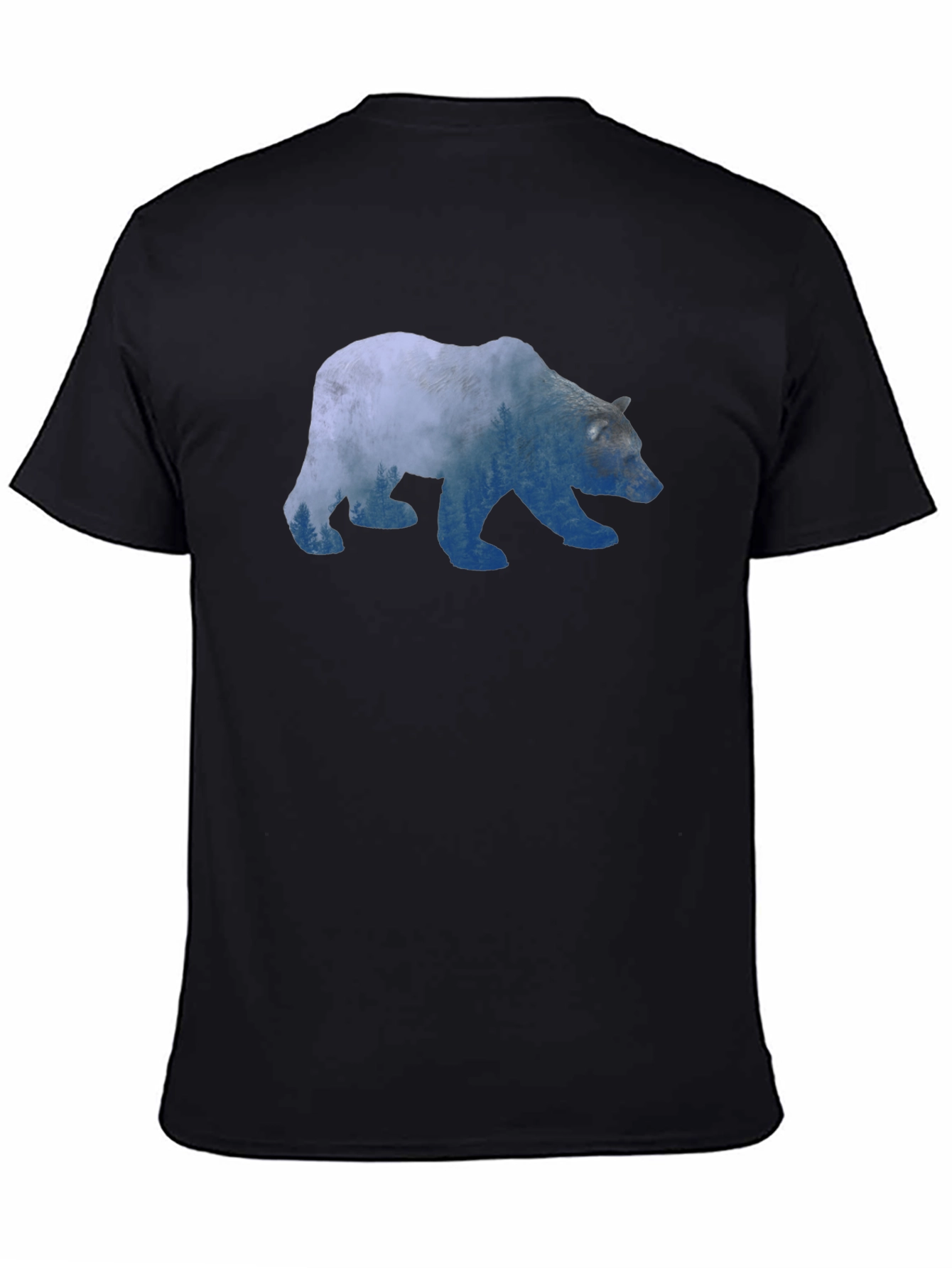 Bear Silhouette Graphic Print T-Shirt
