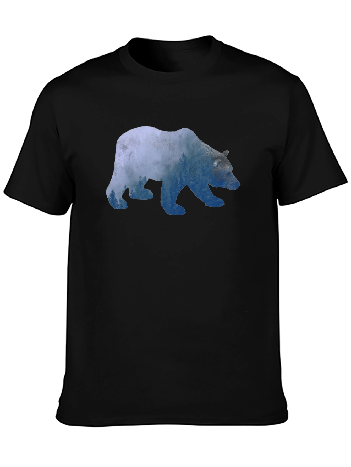 Bear Silhouette Graphic Print T-Shirt