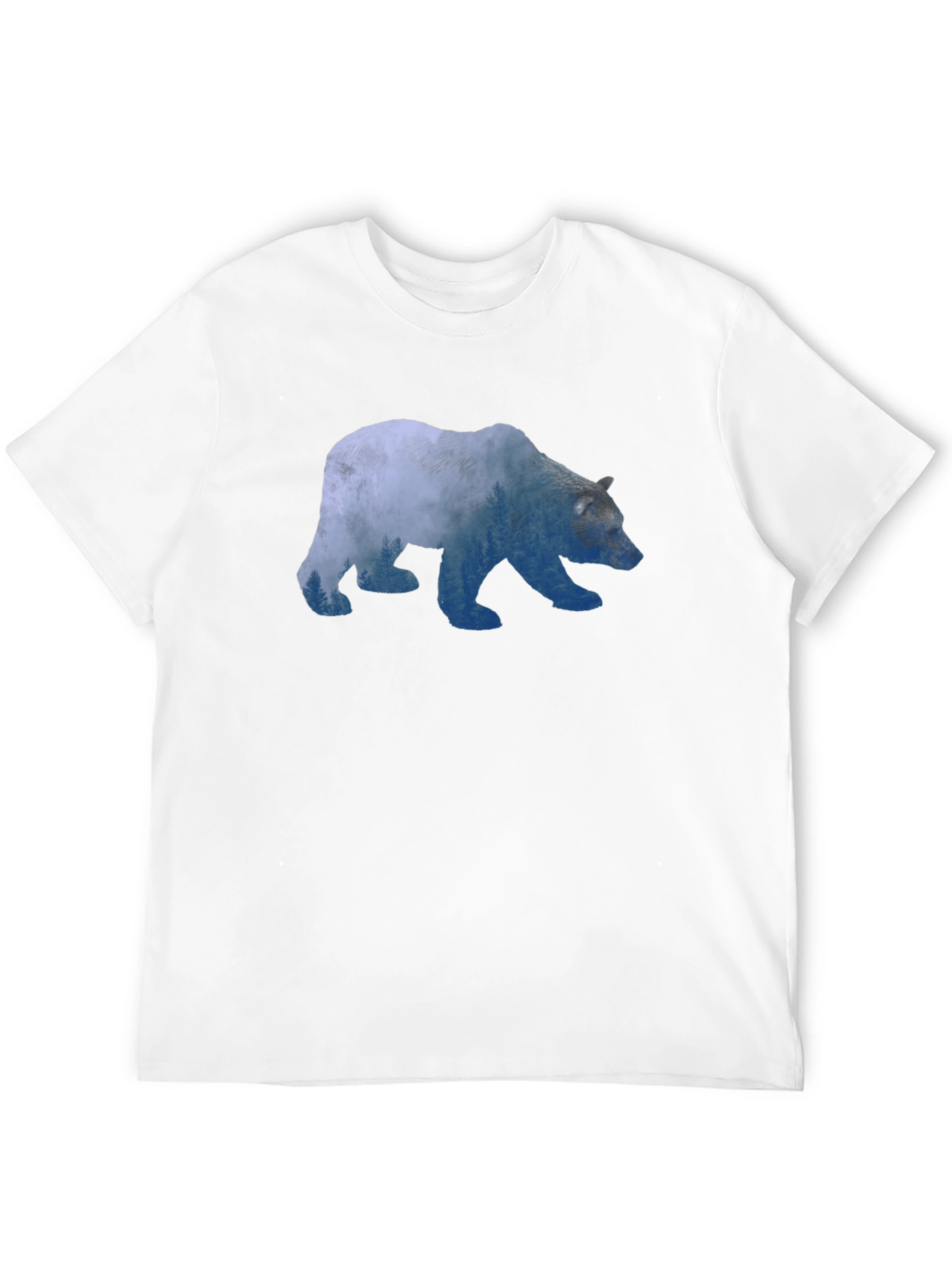 Bear Silhouette Graphic Print T-Shirt