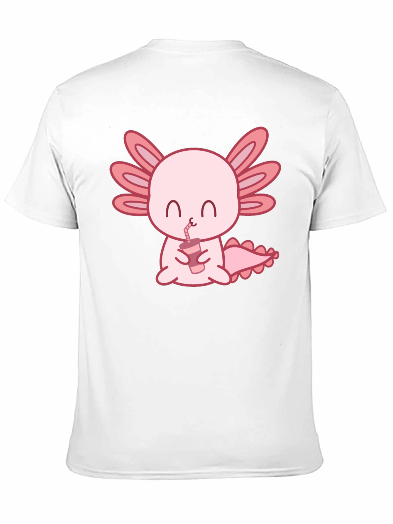 Cute Axolotl Drinking Bubble Tea Graphic T-Shirt