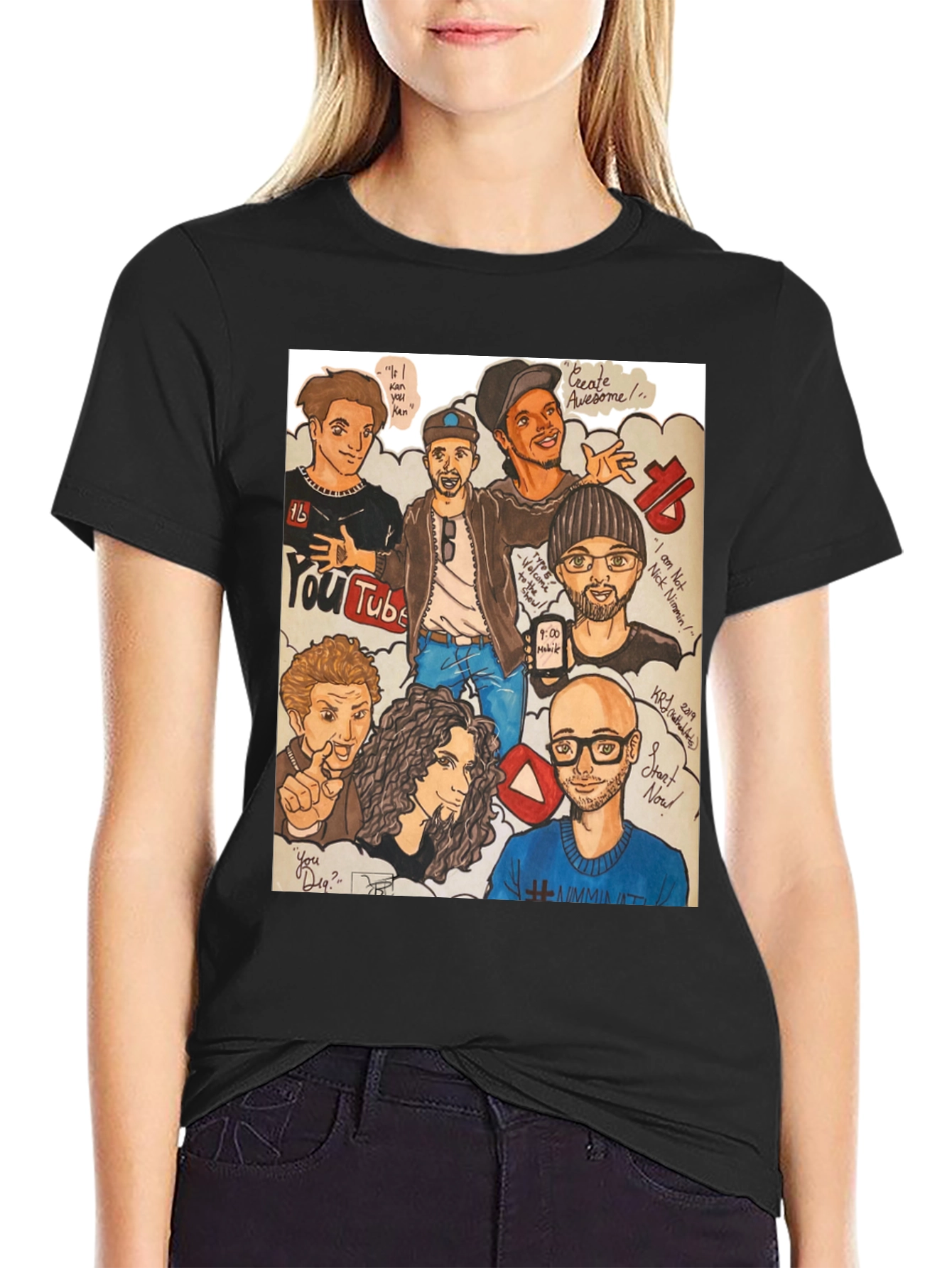 YouTube Crew T-Shirt - Black Graphic Tee
