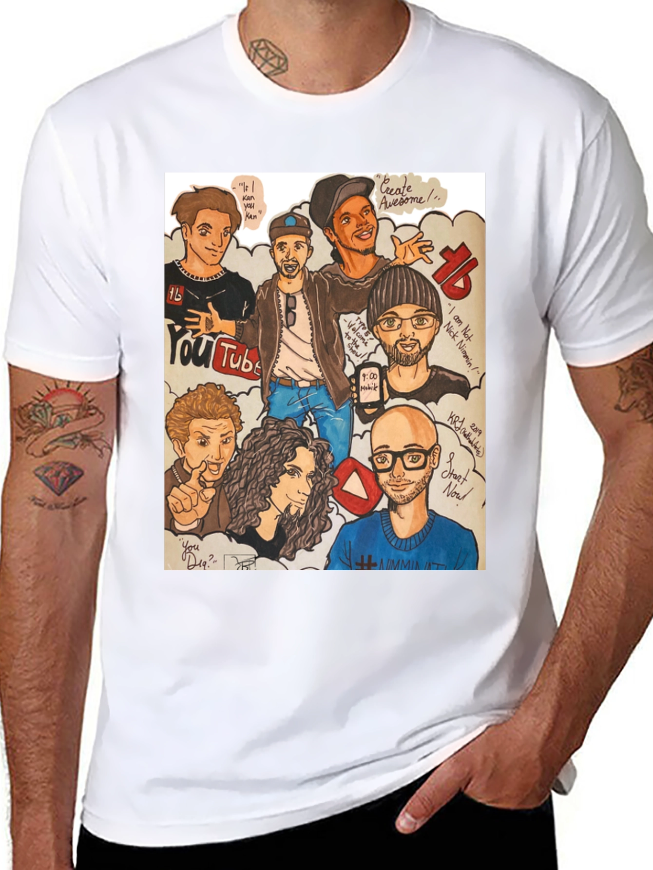 YouTube Crew T-Shirt - Black Graphic Tee
