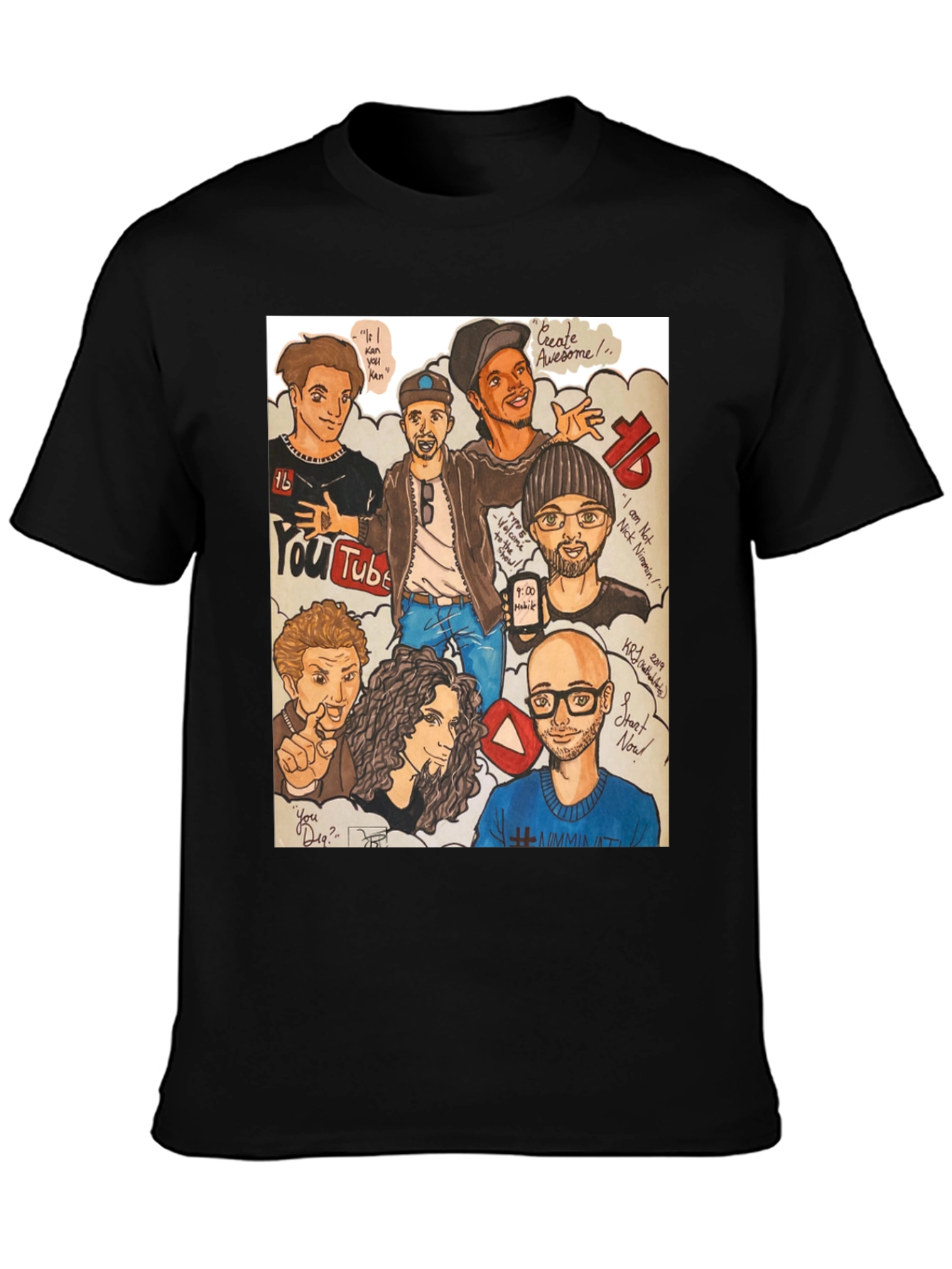 YouTube Crew T-Shirt - Black Graphic Tee