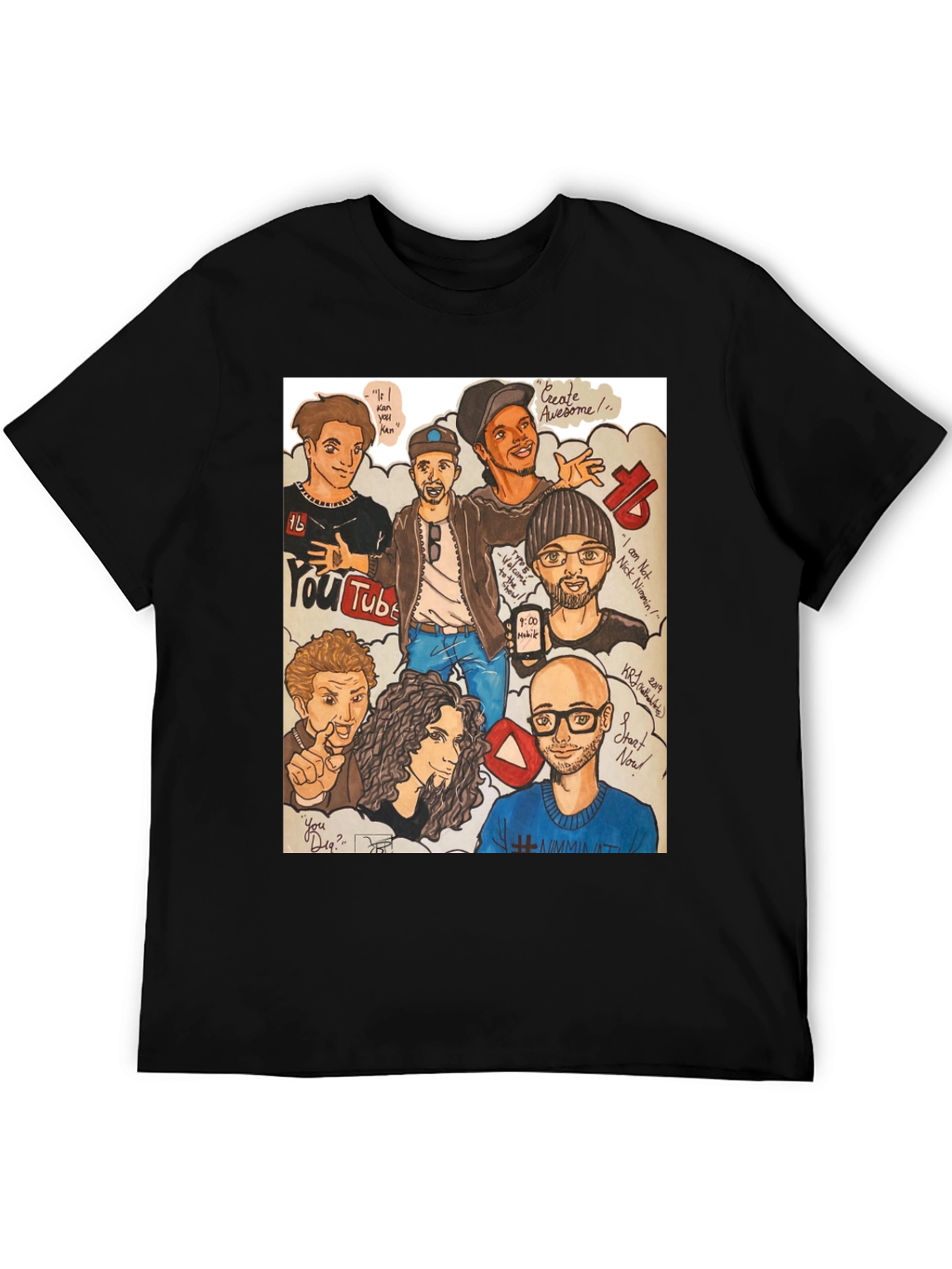 YouTube Crew T-Shirt - Black Graphic Tee