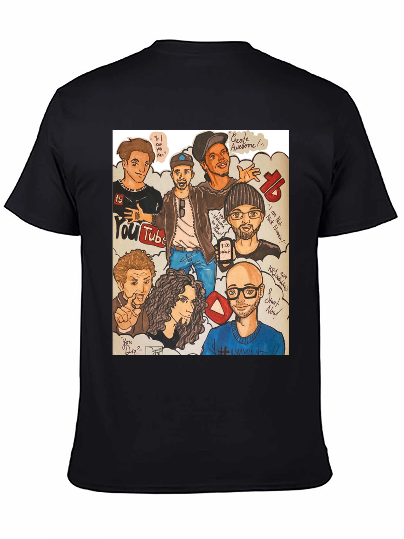 YouTube Crew T-Shirt - Black Graphic Tee