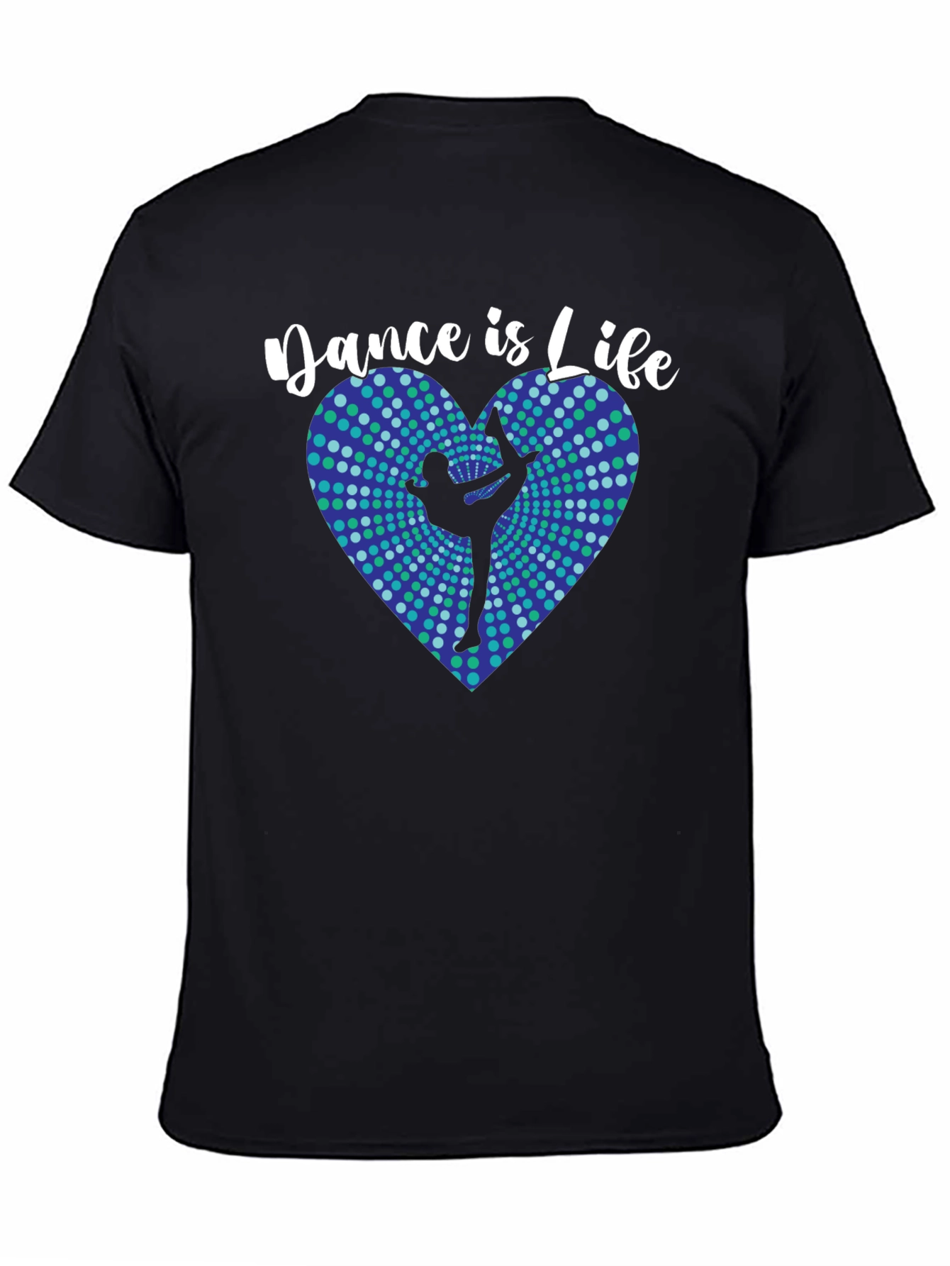 Dance Is Life Black T-Shirt - Heart Design