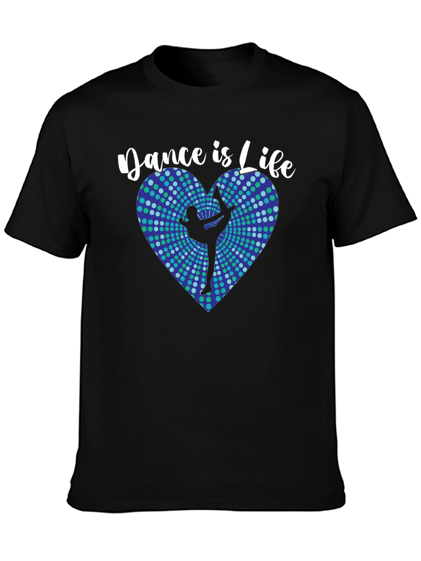 Dance Is Life Black T-Shirt - Heart Design