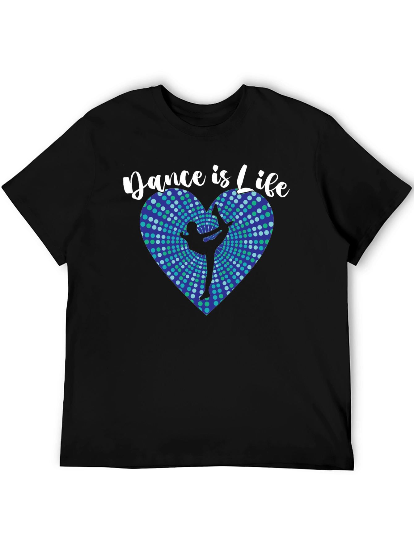 Dance Is Life Black T-Shirt - Heart Design