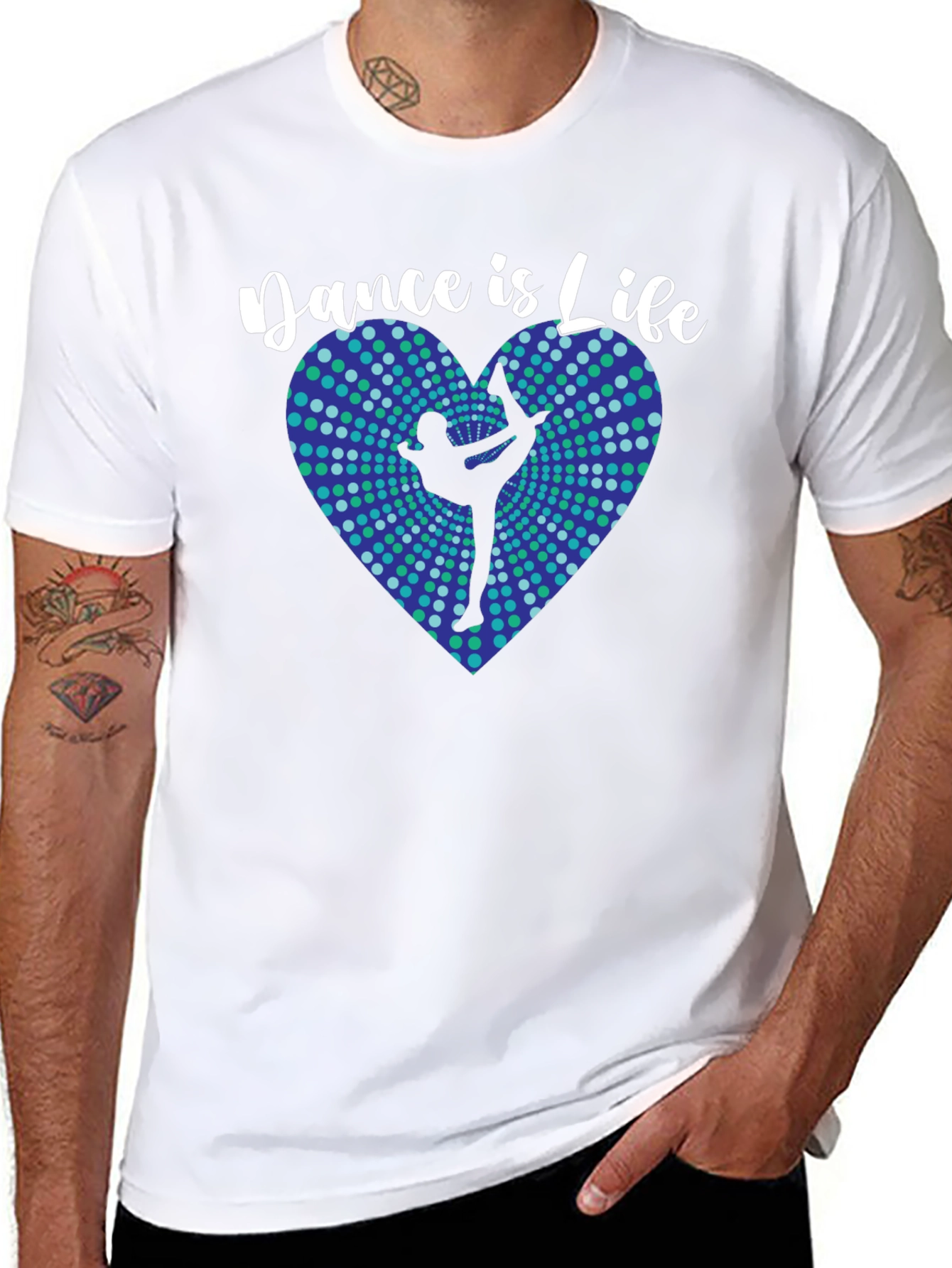 Dance Is Life Black T-Shirt - Heart Design