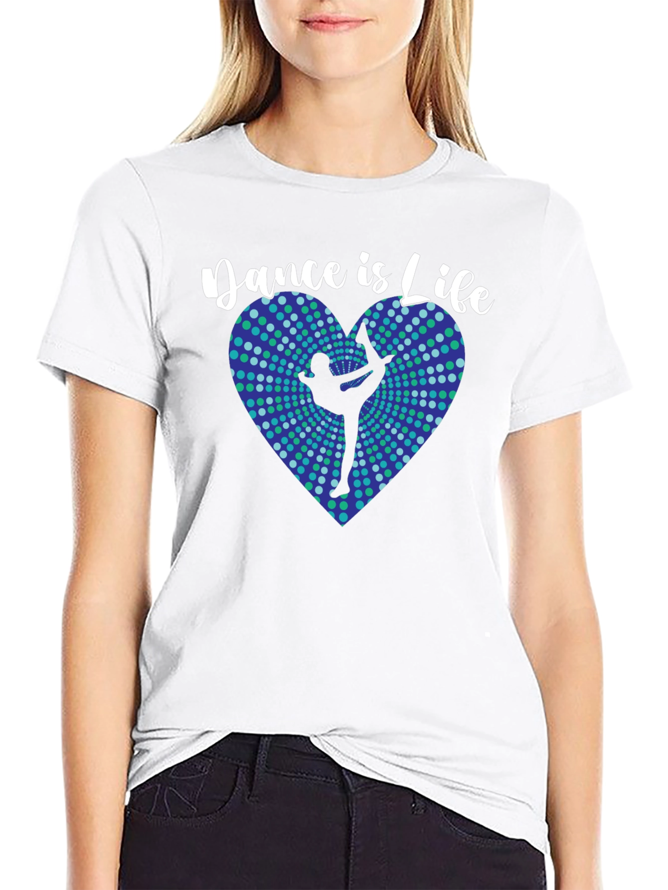 Dance Is Life Black T-Shirt - Heart Design