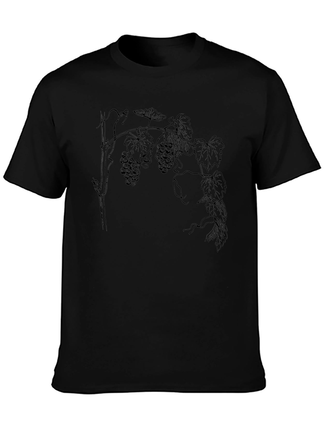 Grapes Print Tee - Classic Black T-Shirt