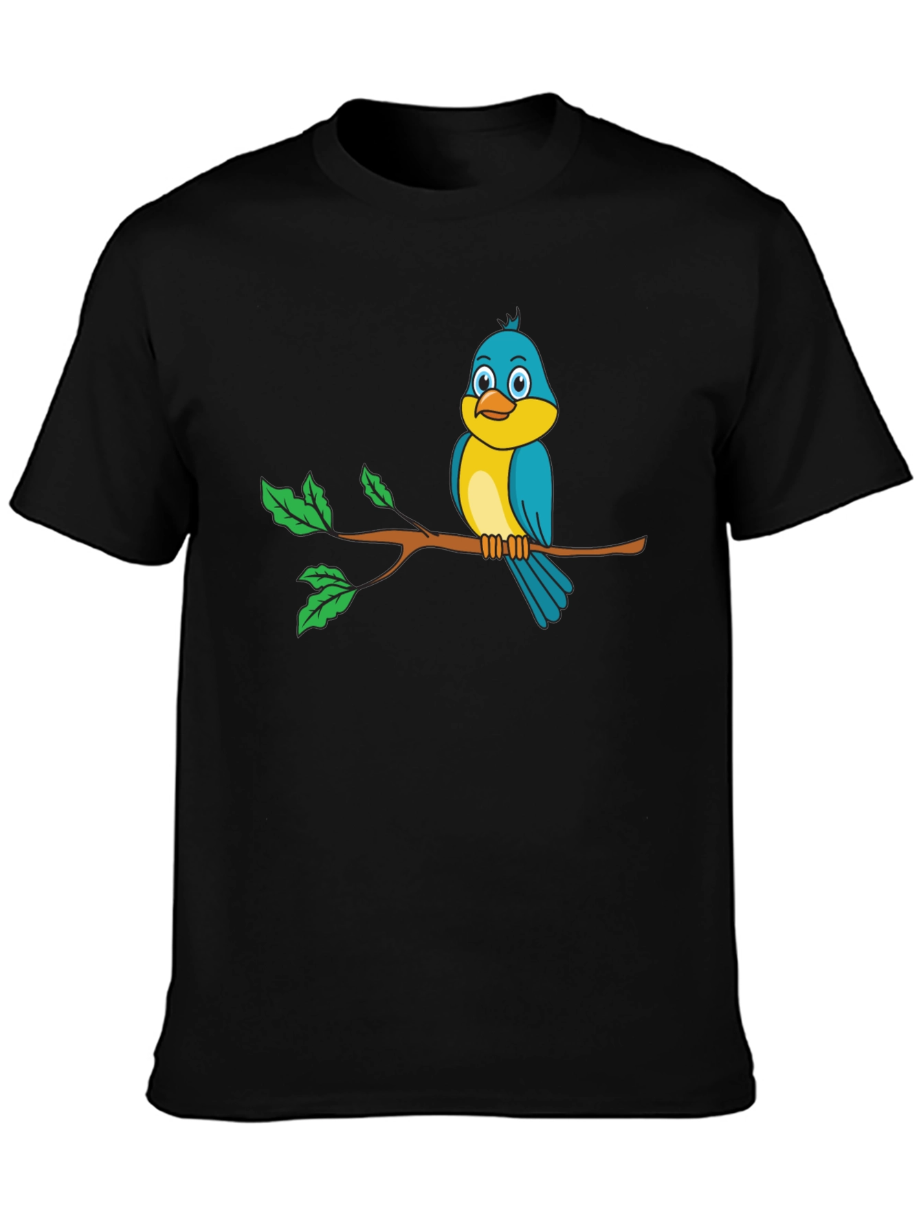 Bird on a Branch Black Graphic Tee