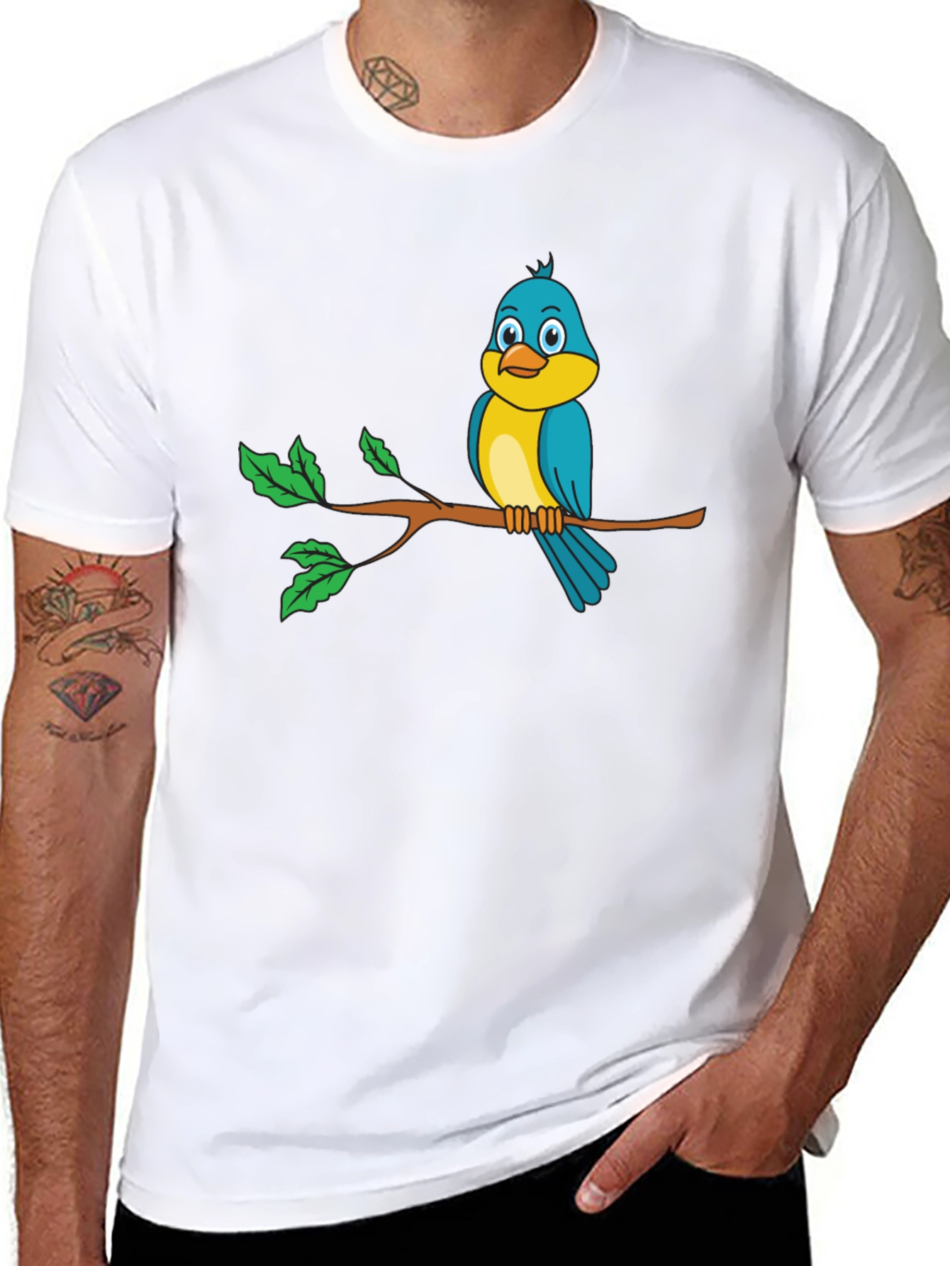 Bird on a Branch Black Graphic Tee