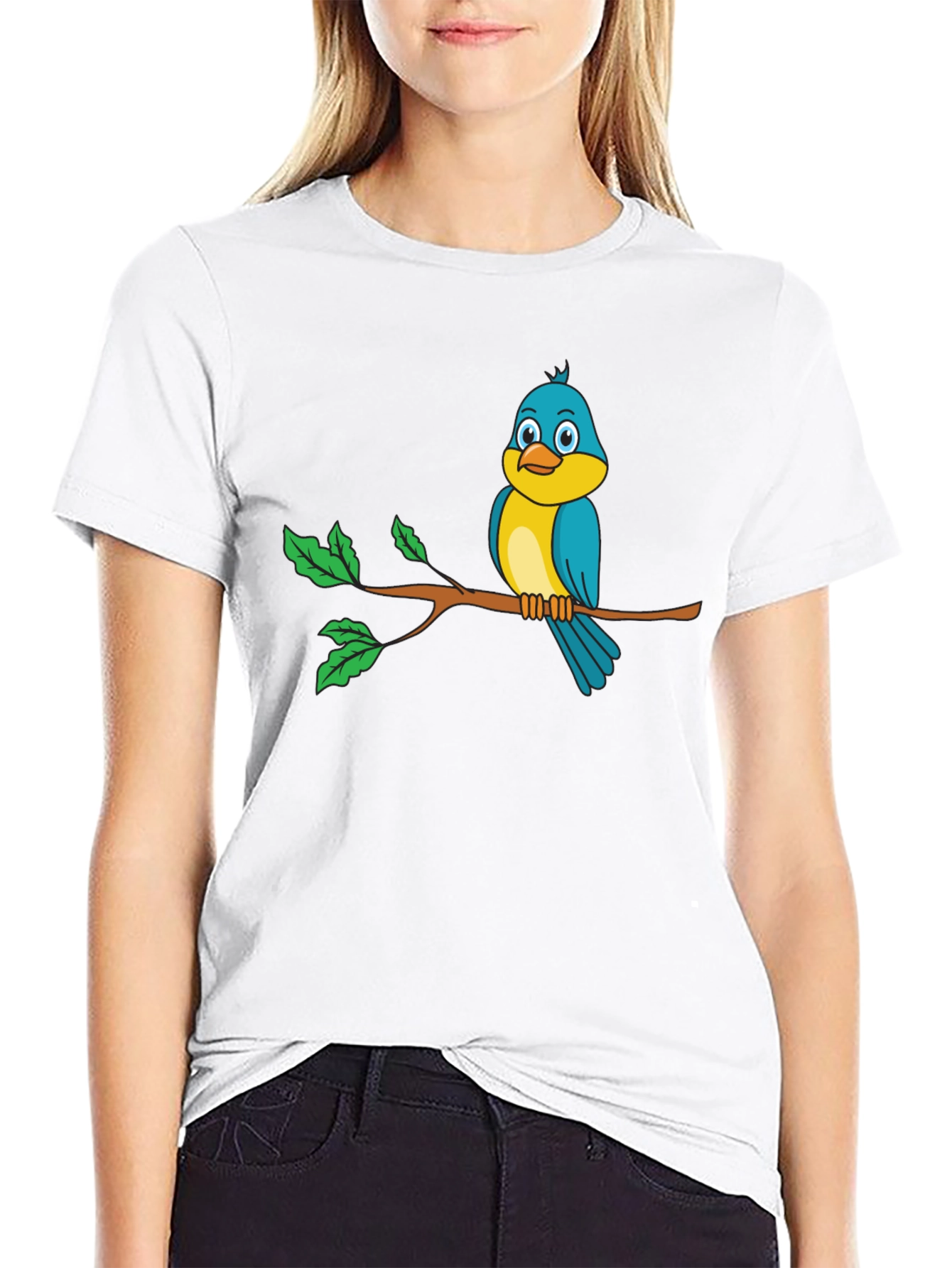 Bird on a Branch Black Graphic Tee