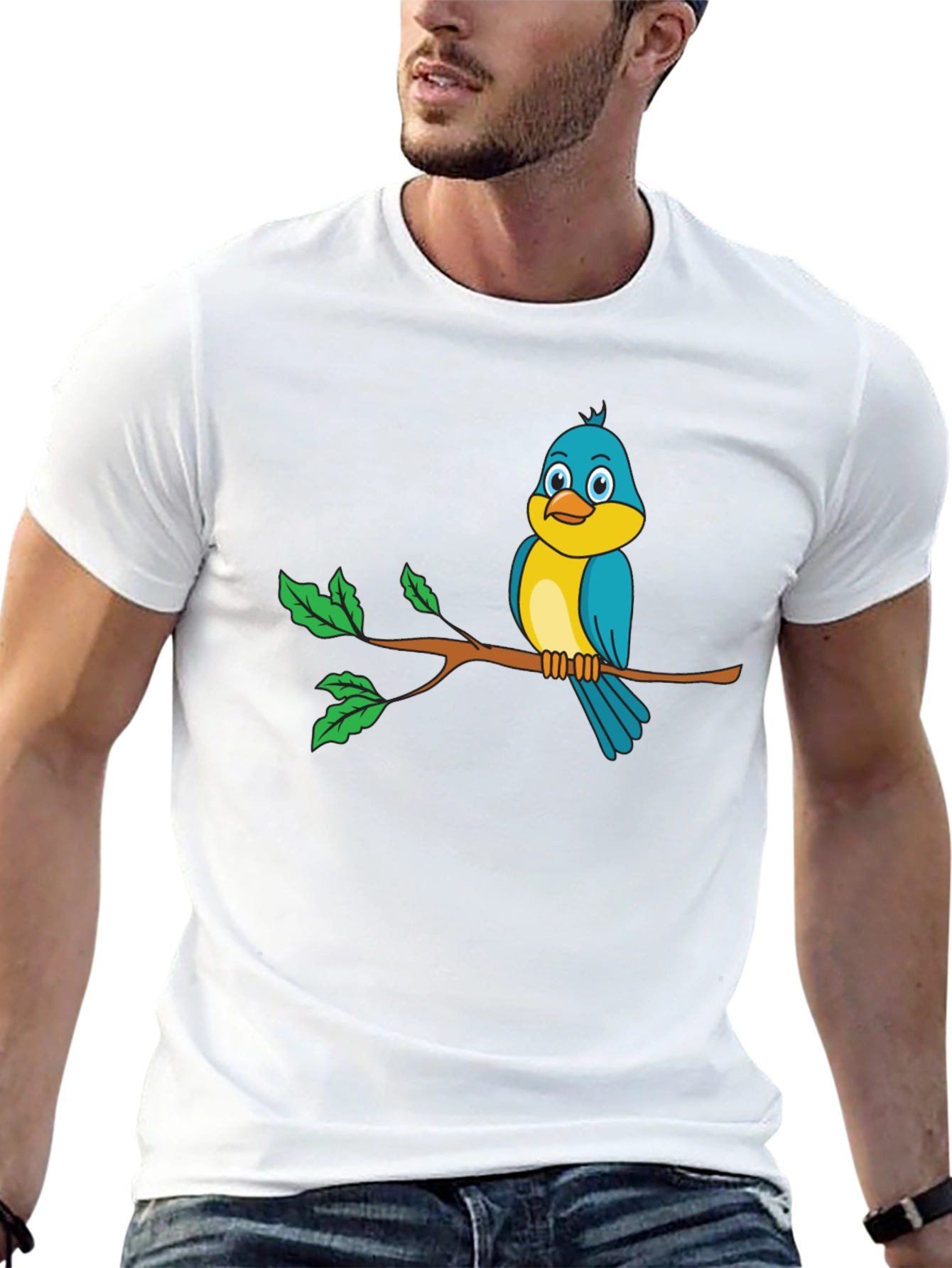 Bird on a Branch Black Graphic Tee