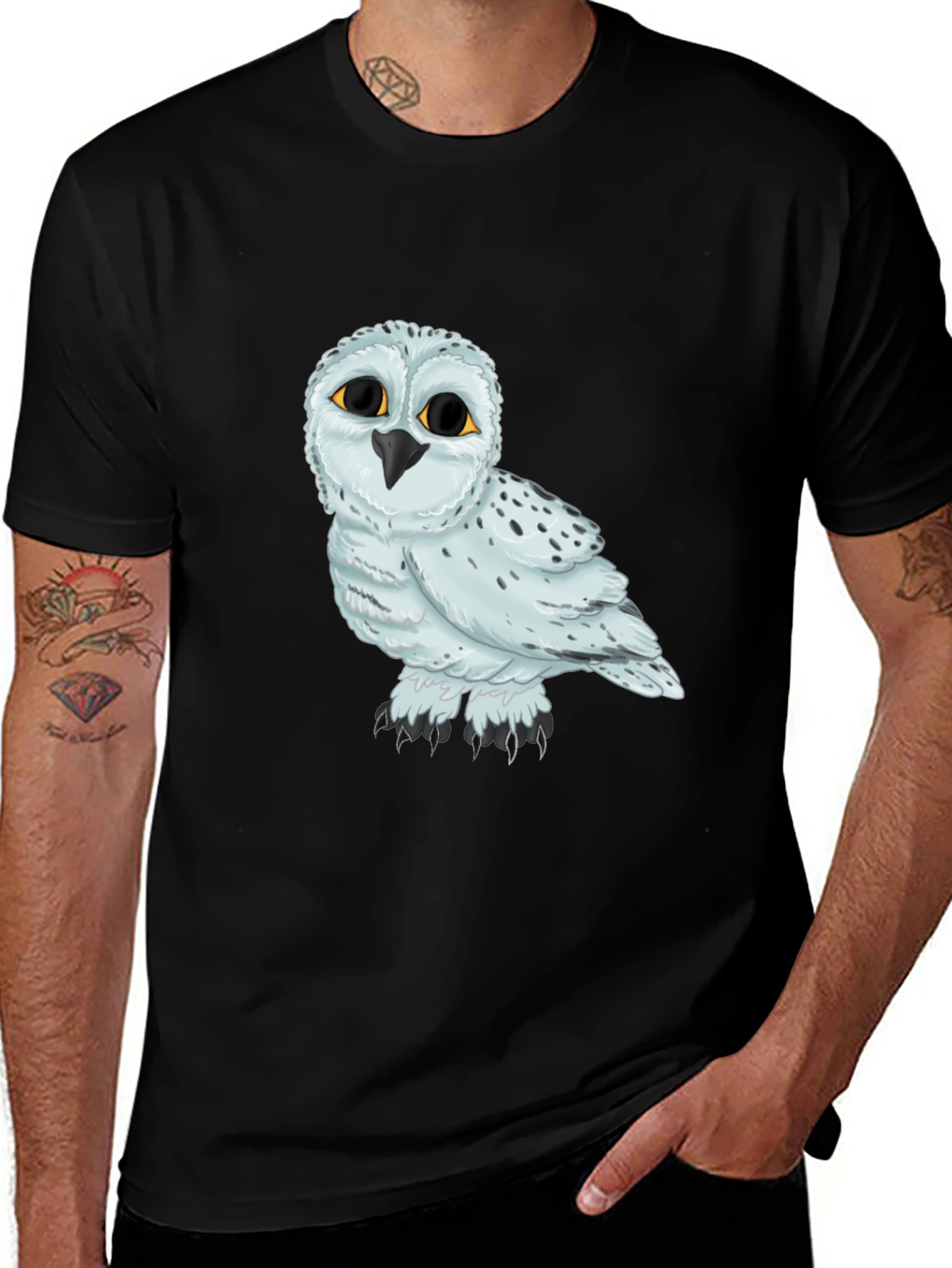 Owl Graphic Black T-Shirt Unisex