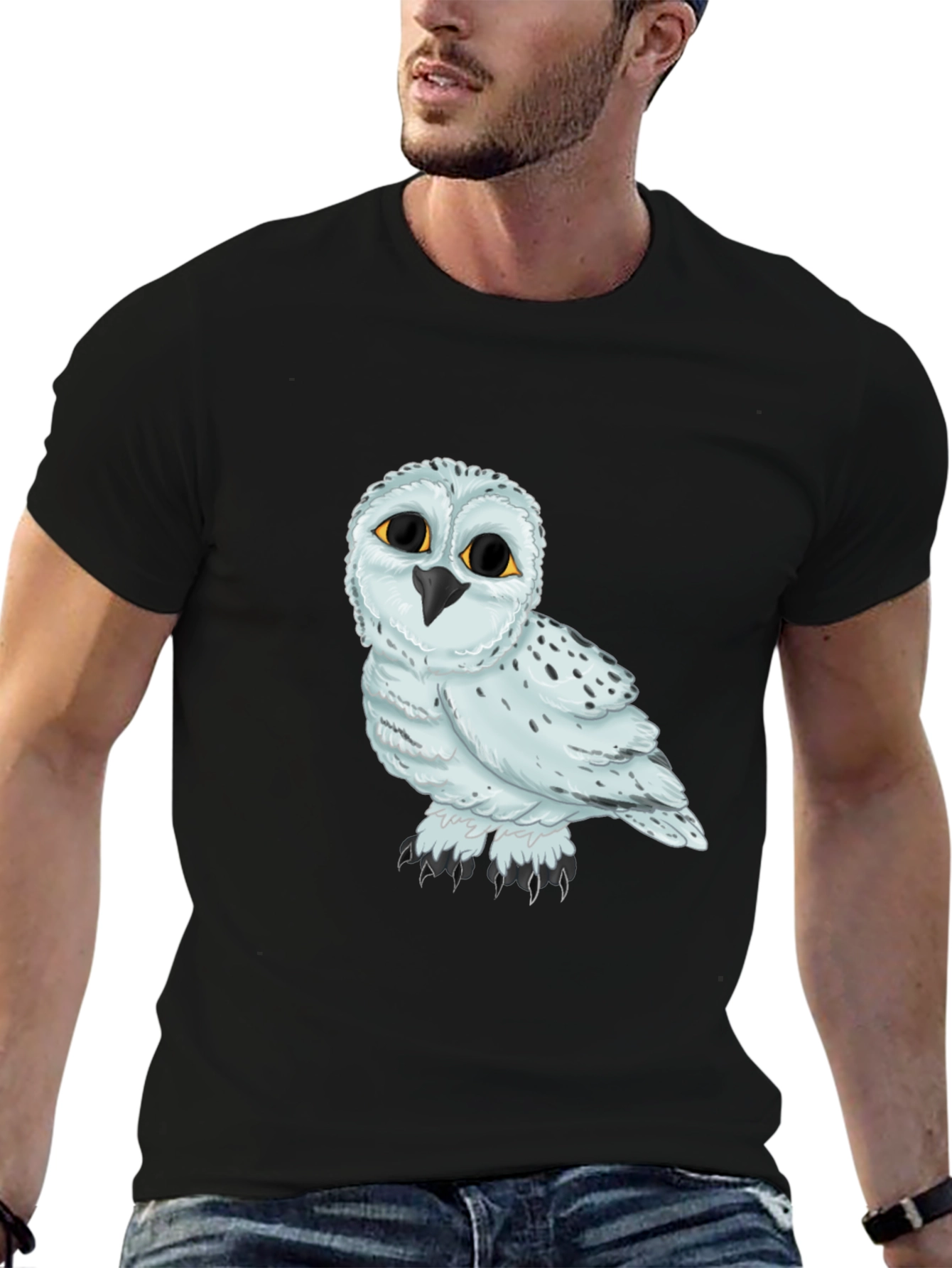 Owl Graphic Black T-Shirt Unisex