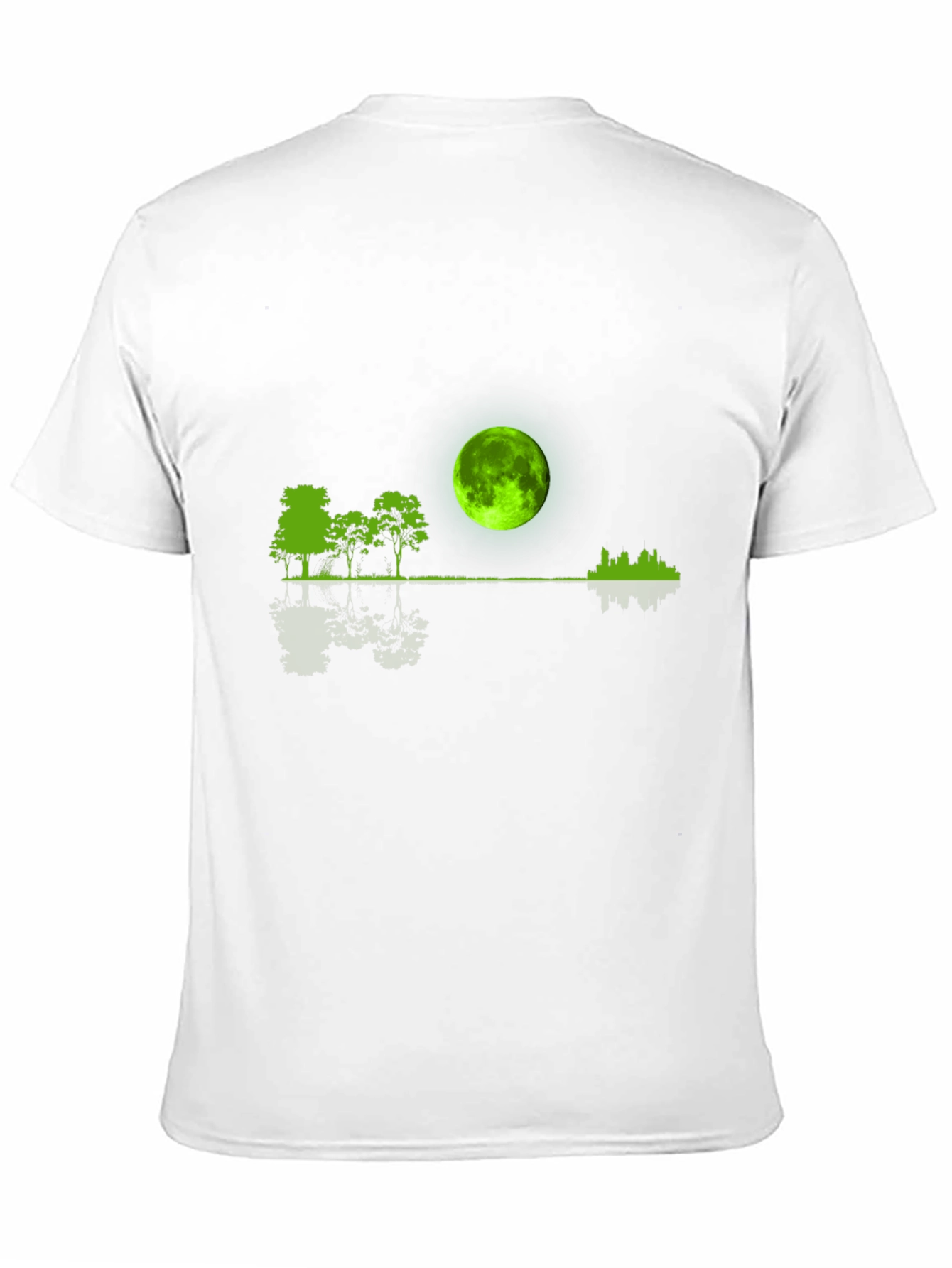 Green Moon Graphic Black T-Shirt