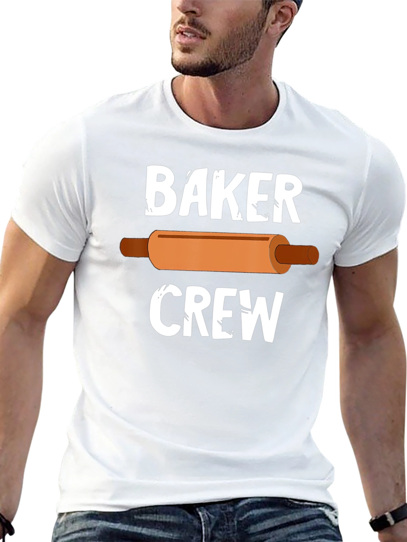 Baker Crew T-Shirt - Rolling Pin Design