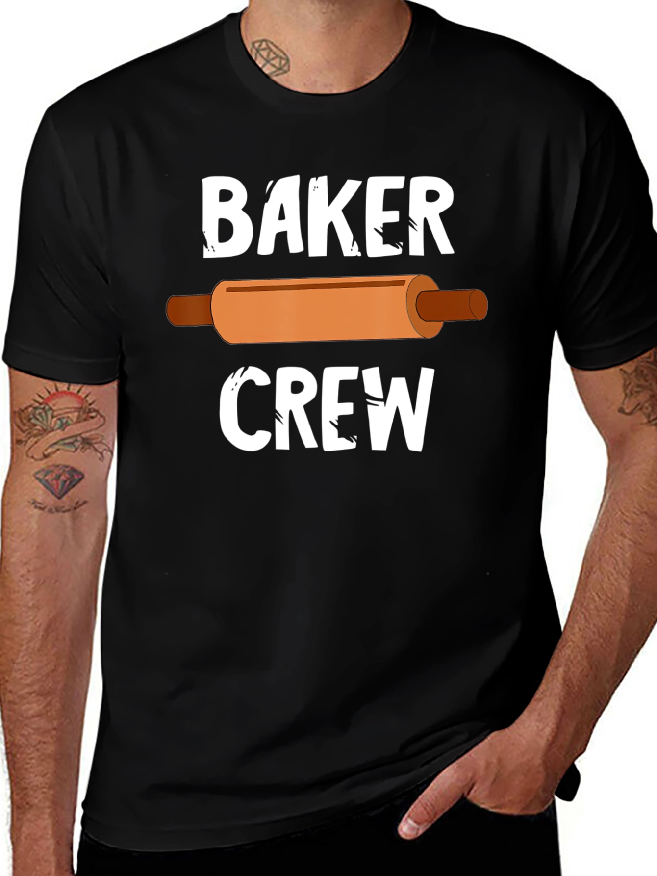 Baker Crew T-Shirt - Rolling Pin Design