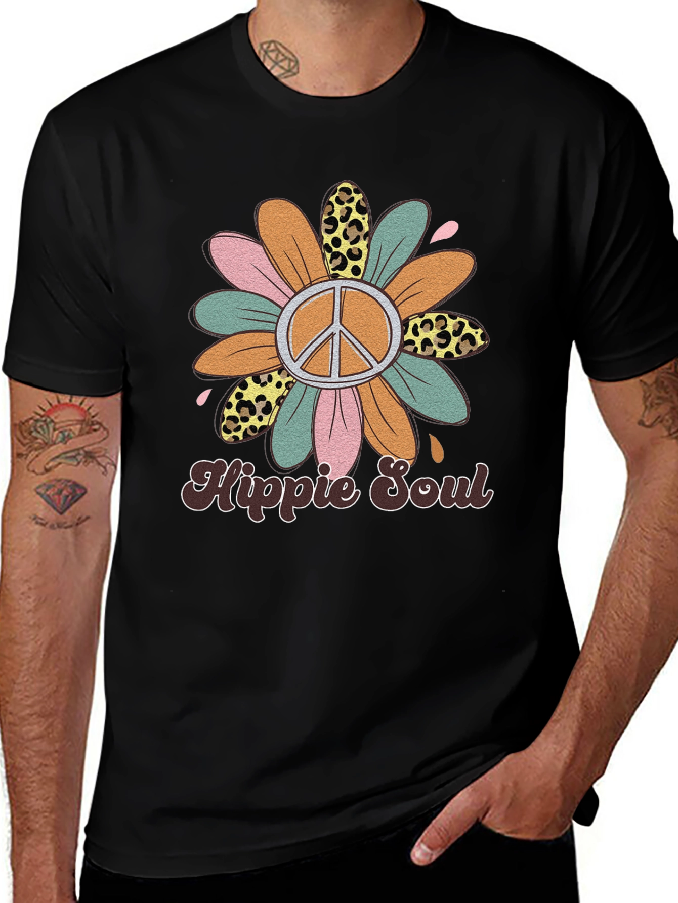 Hippie Soul Graphic Tee - Retro Flower Power Shirt