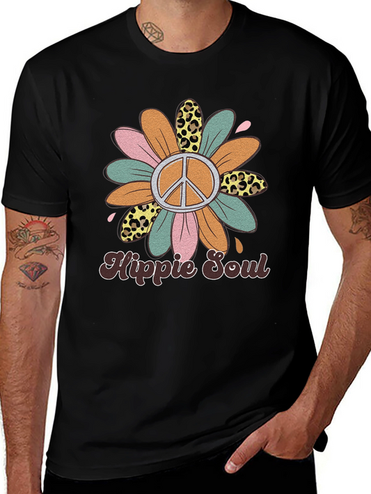 Hippie Soul Graphic Tee - Retro Flower Power Shirt